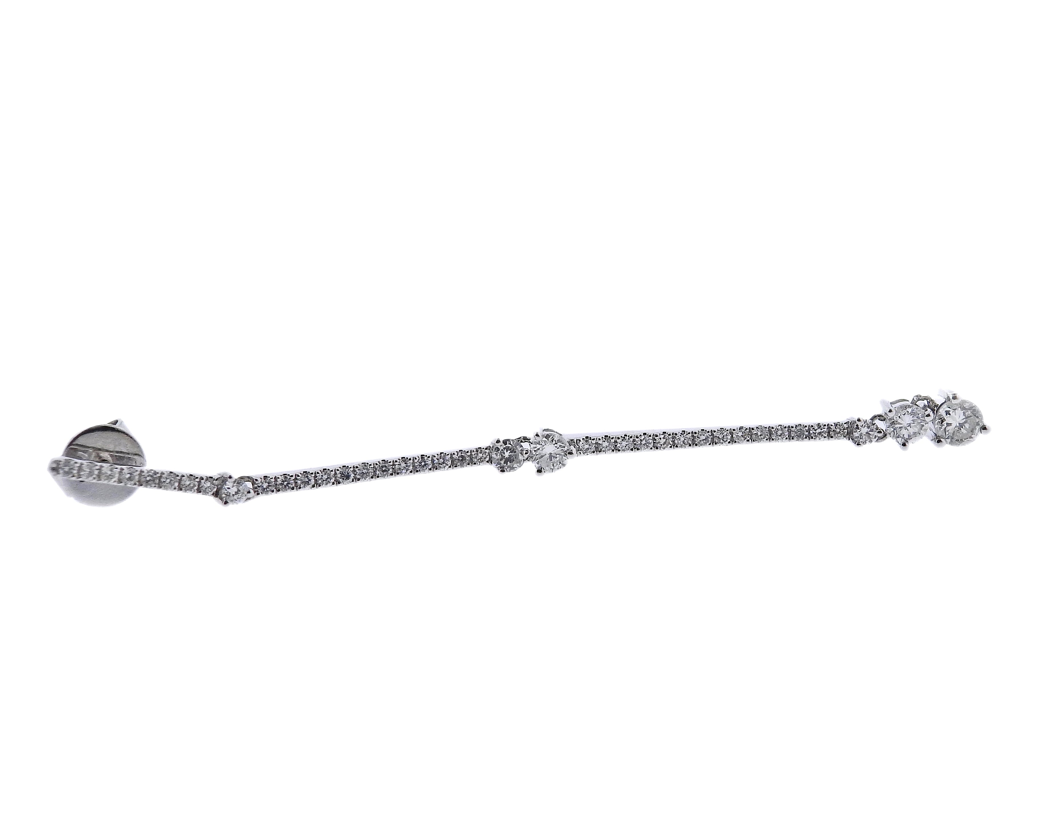 Odelia White Gold Diamond Drop Earrings