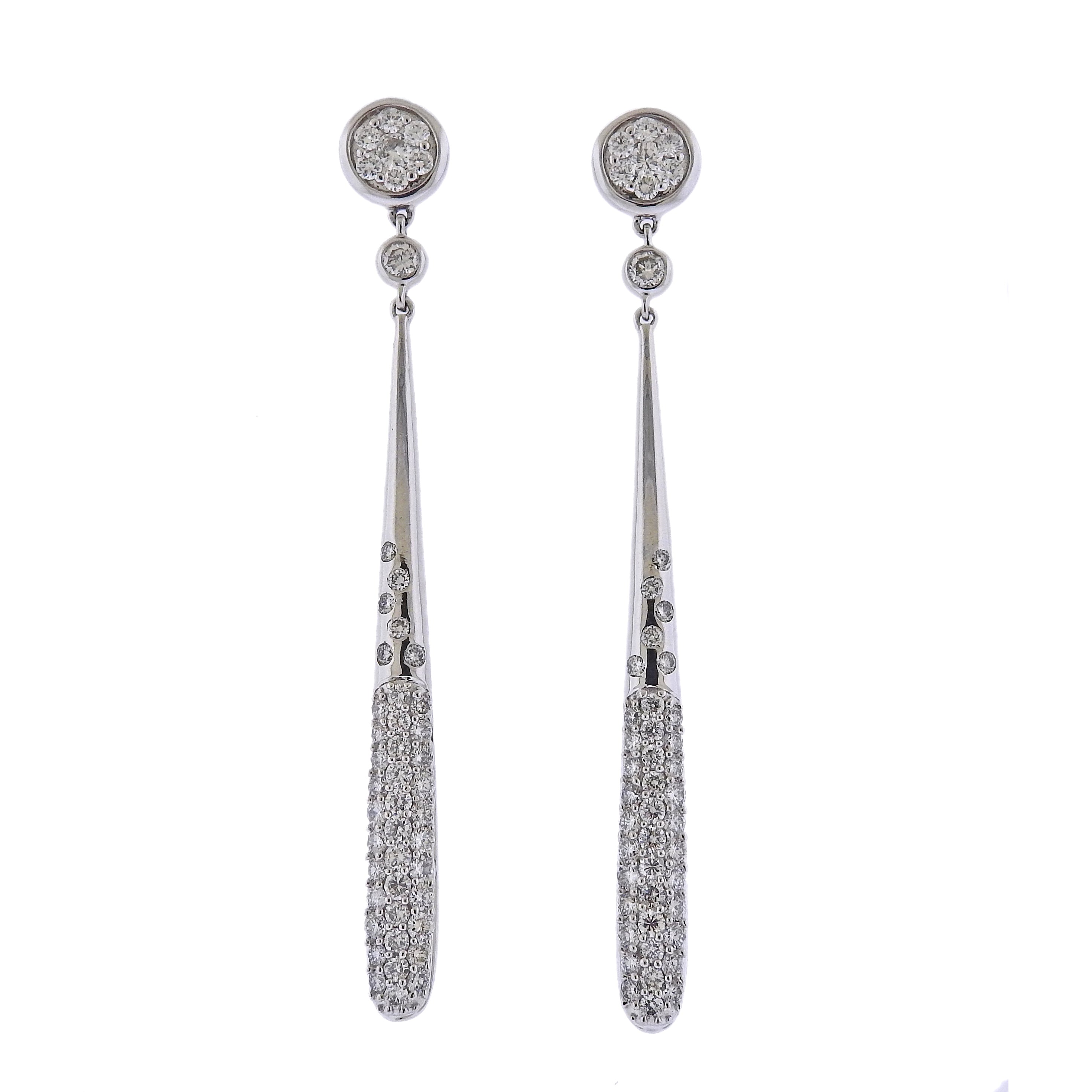 Odelia White Gold Diamond Drop Earrings