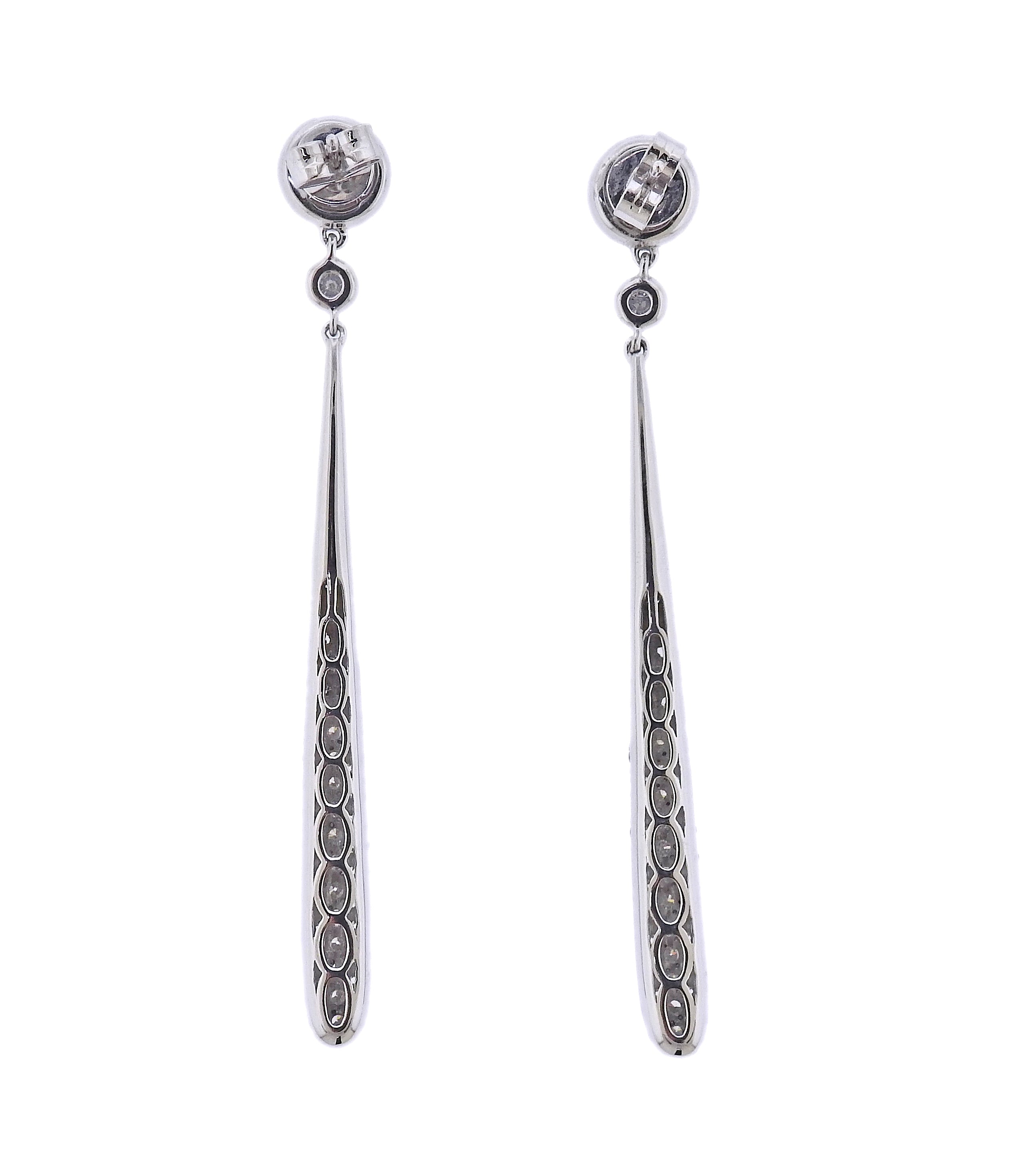 Odelia White Gold Diamond Drop Earrings
