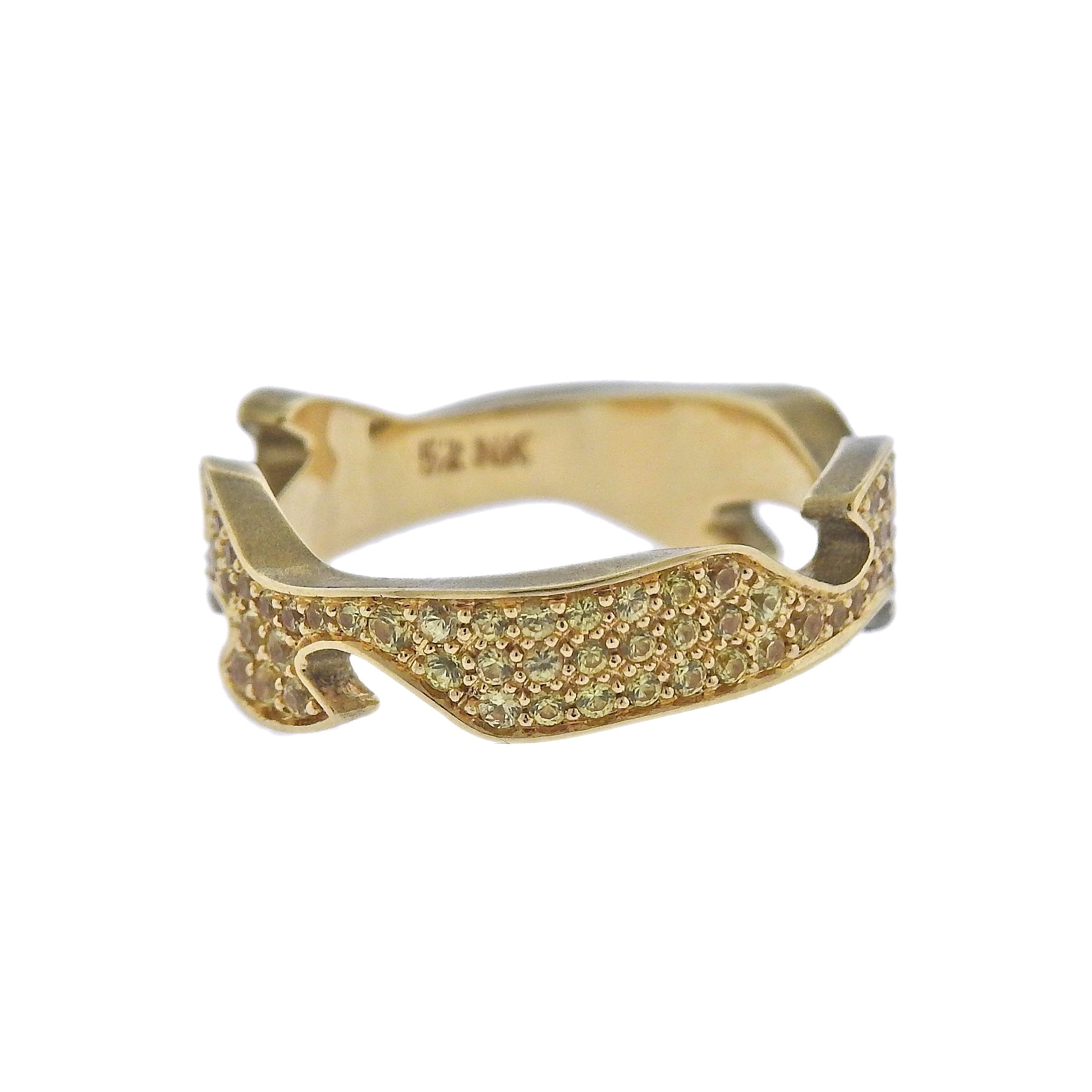 Georg Jensen Fusion Gold Yellow Sapphire Centre Ring #1370