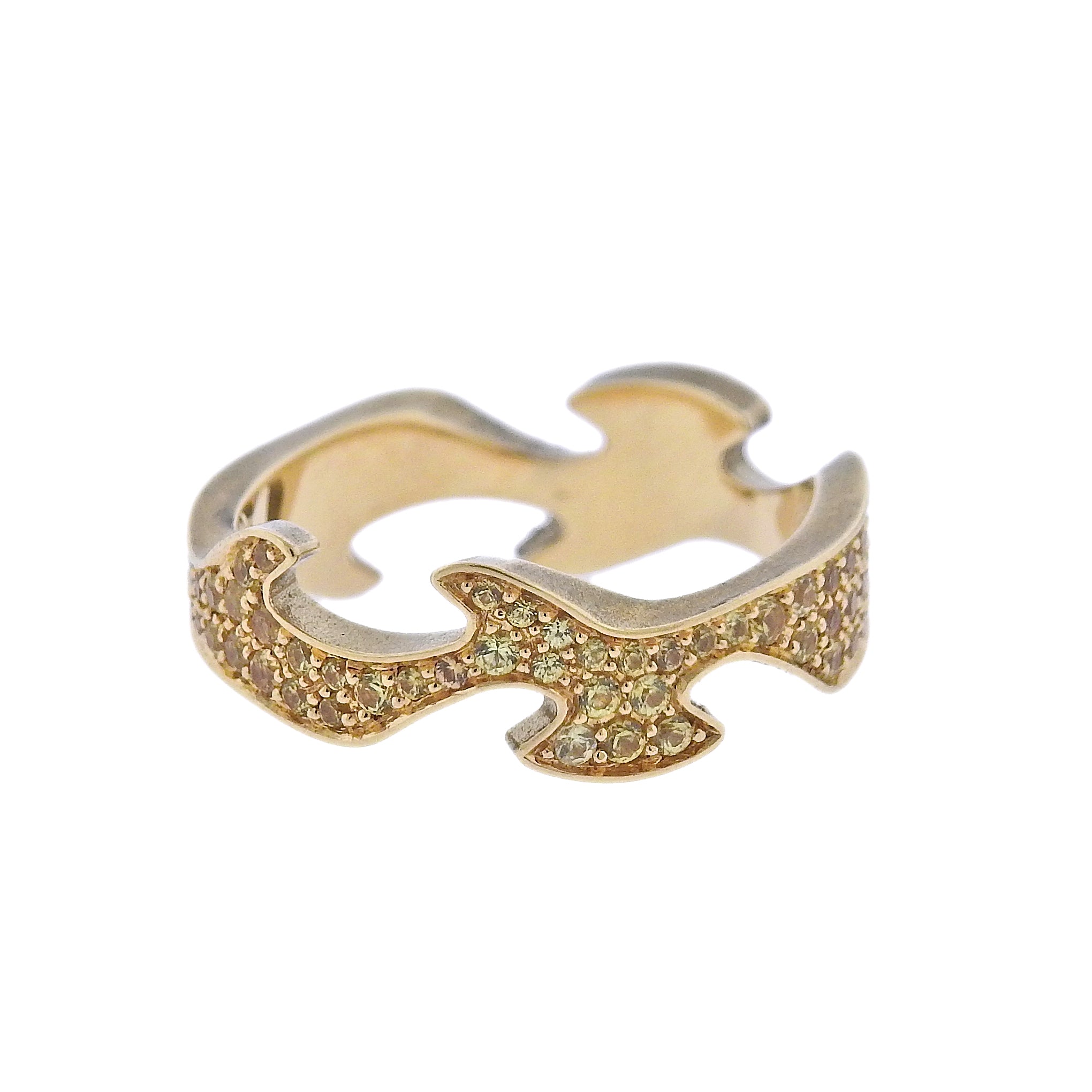 Georg Jensen Fusion Gold Yellow Sapphire Centre Ring #1370