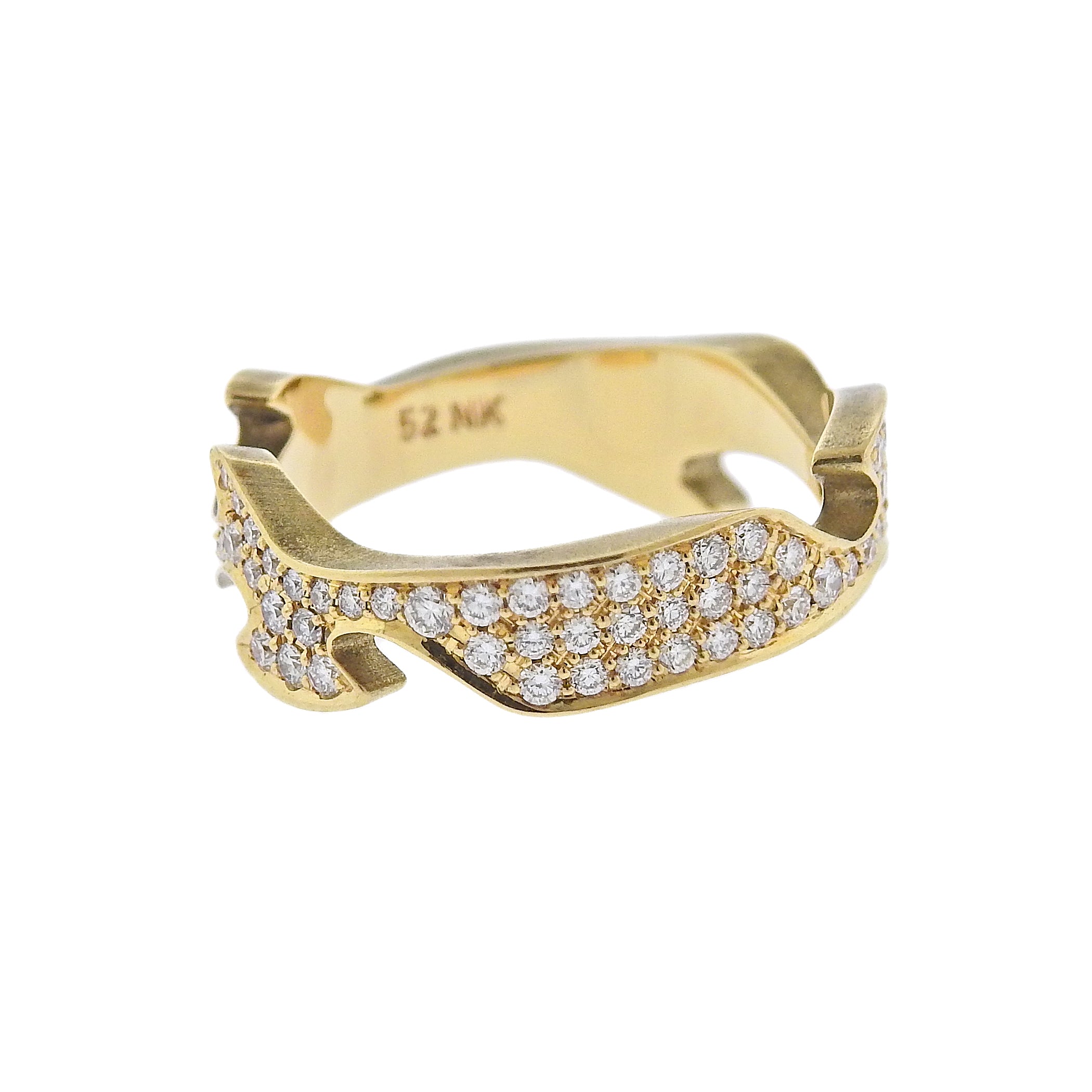 Georg Jensen Fusion Yellow Gold Diamond Centre Ring #1370