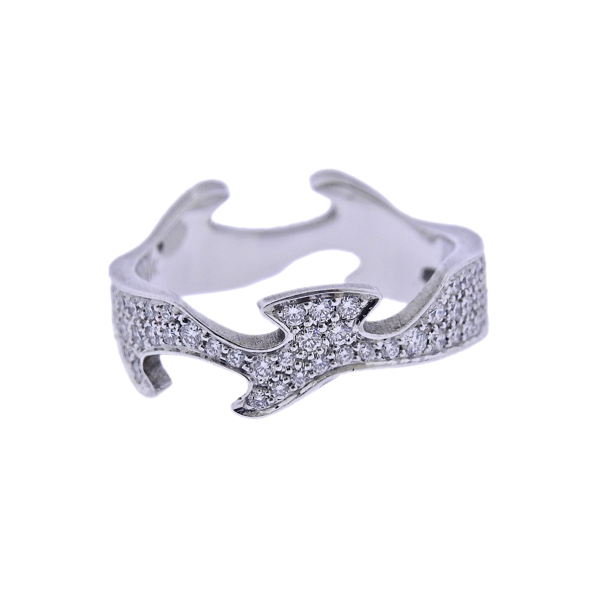 Georg Jensen Fusion Gold Diamond Centre Ring #1370