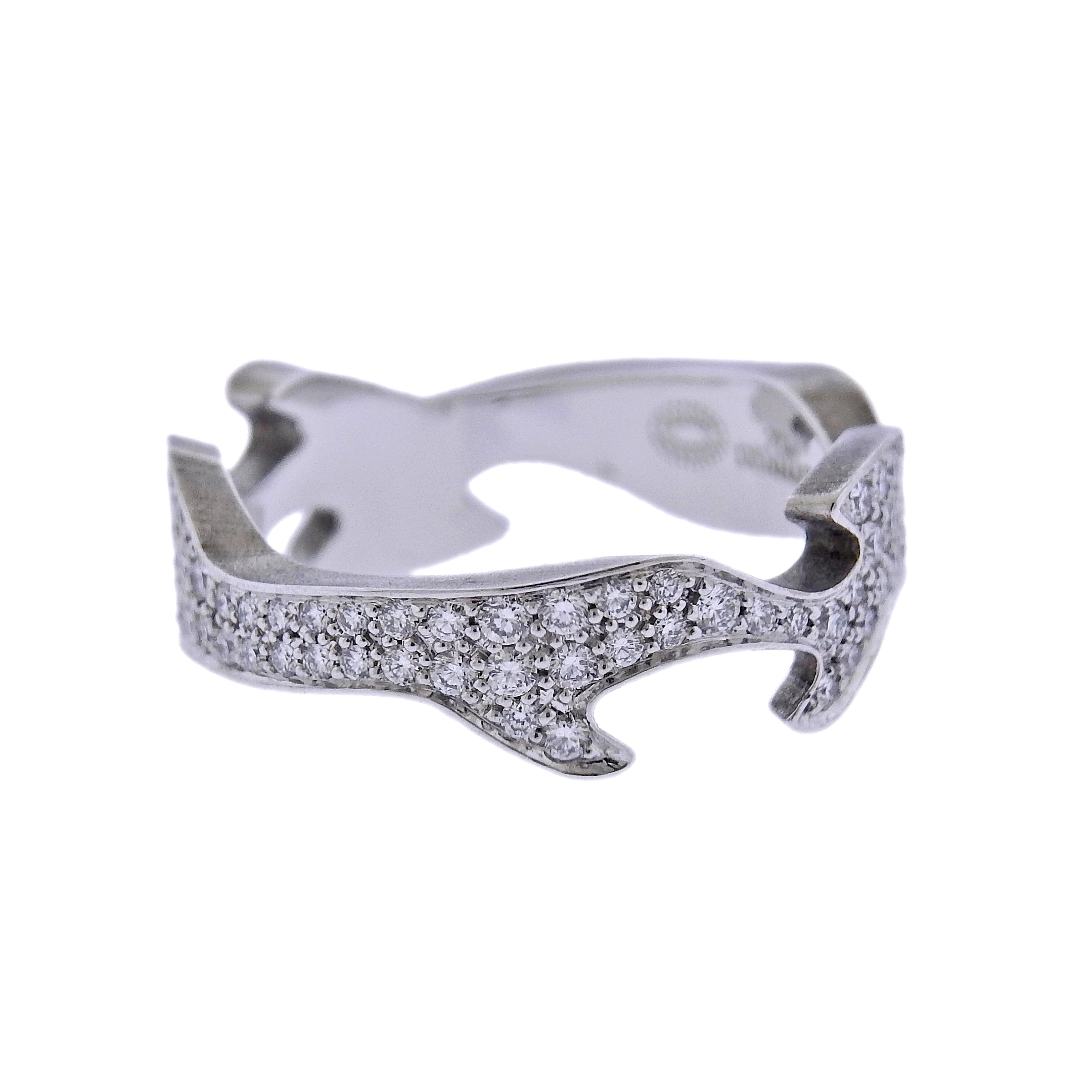 Georg Jensen Fusion Gold Diamond Centre Ring #1370