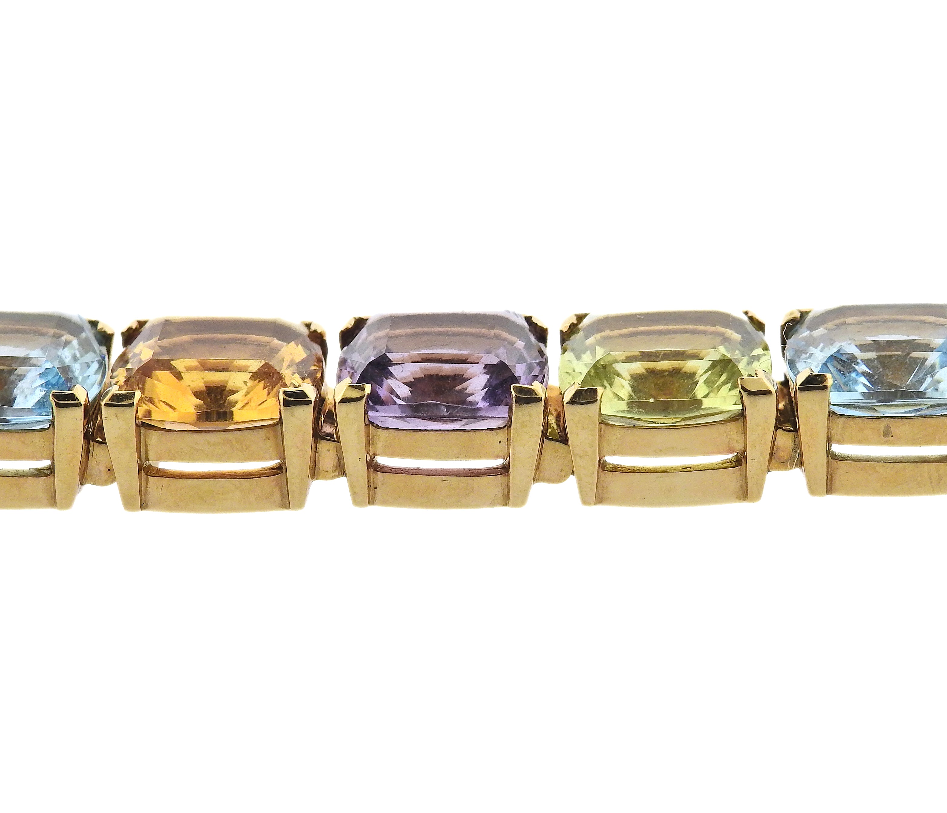 Asprey Multi Color Gemstone Gold Bracelet