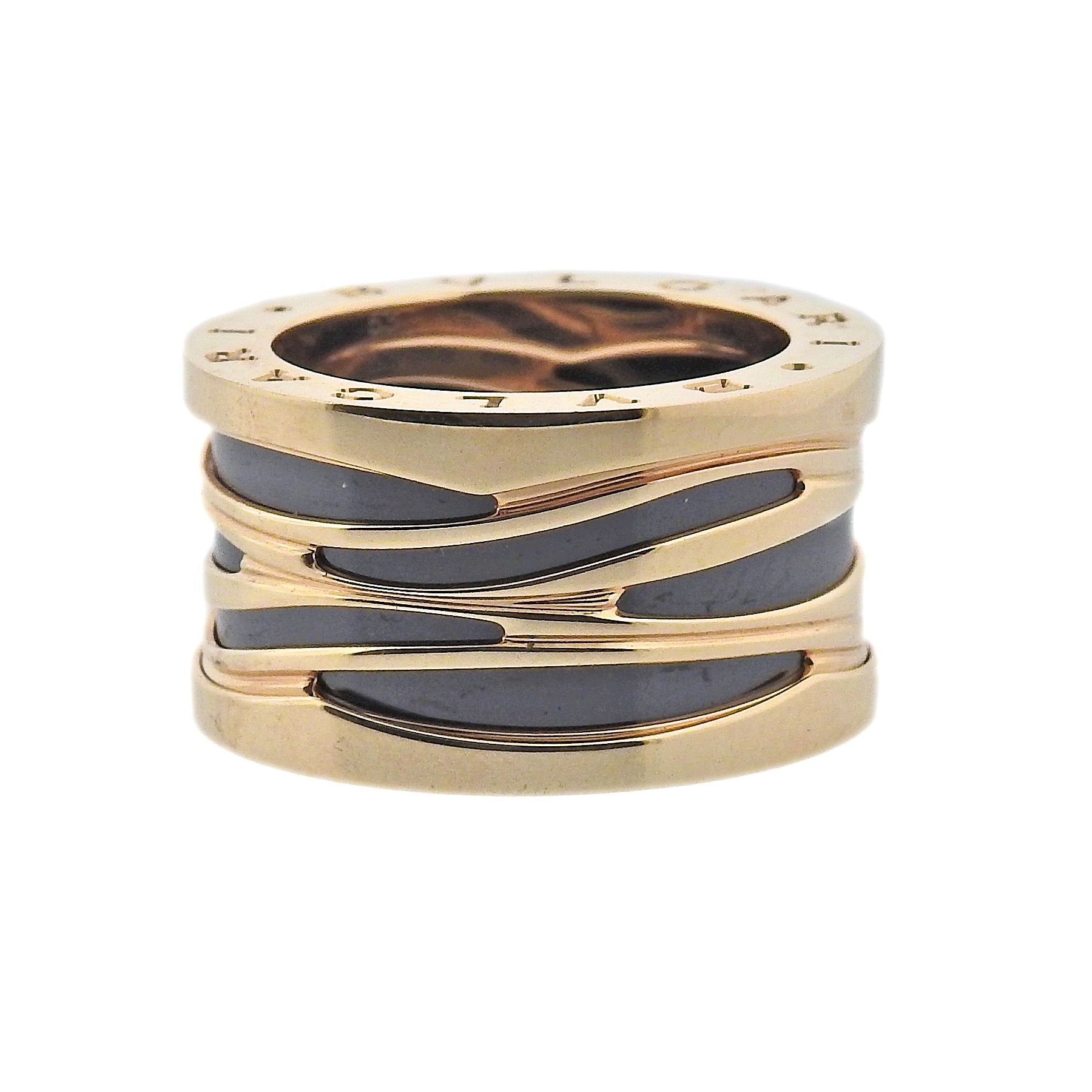 Bulgari B.Zero1 Legend Rose Gold Black Ceramic Ring – Oak Gem