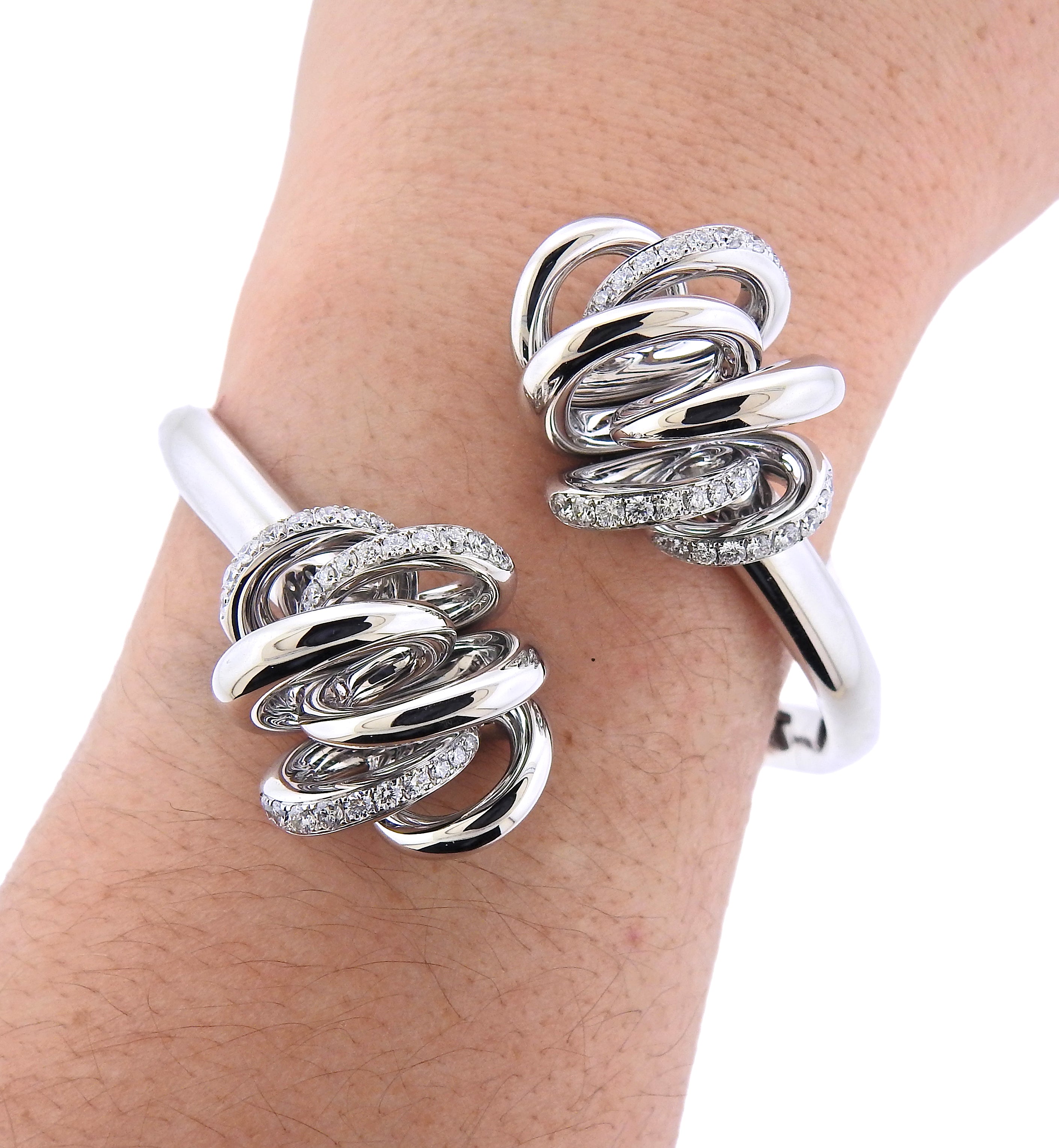 De Grisogono Vortice White Gold Diamond Bracelet - Oak Gem