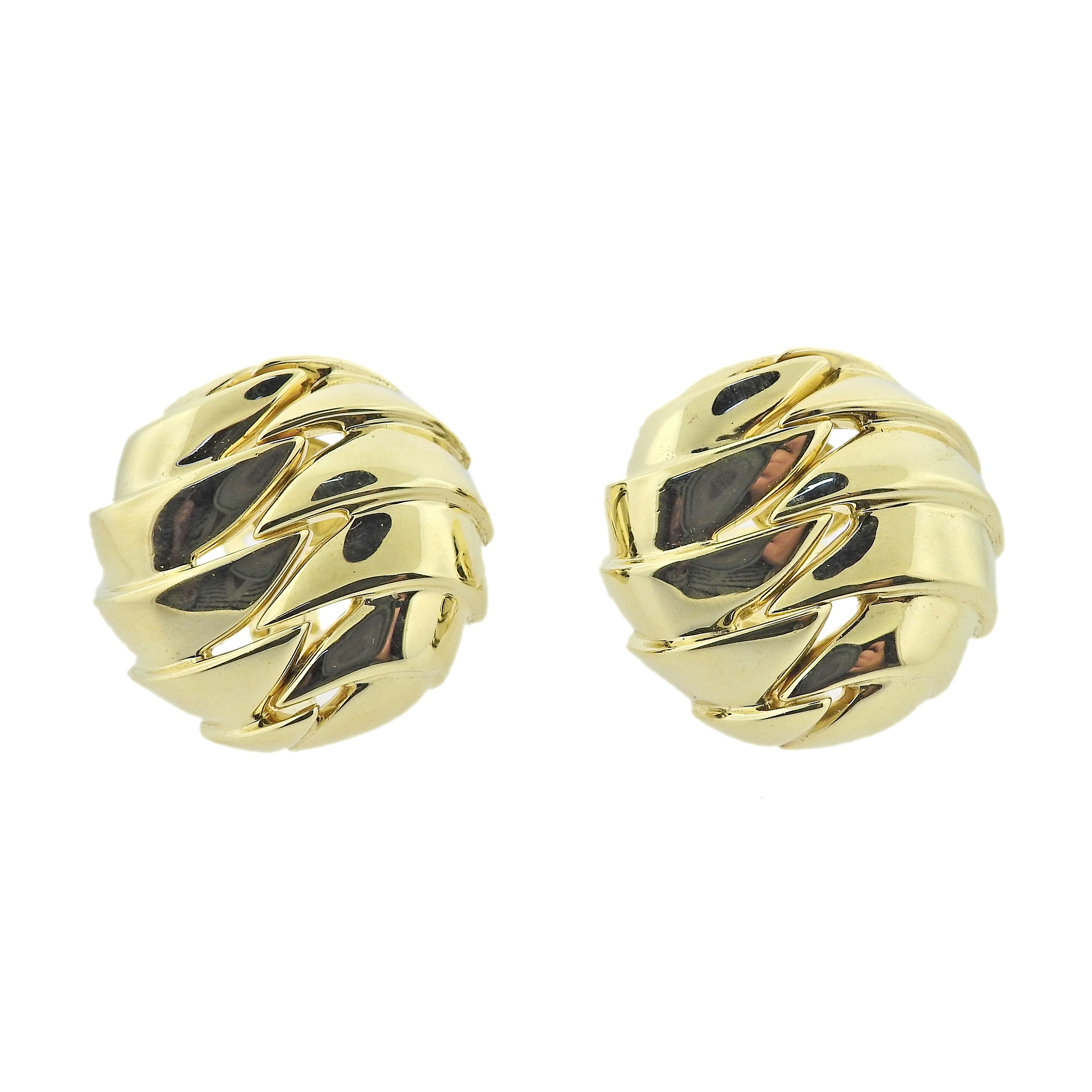 Tiffany & Co Gold Button Earrings