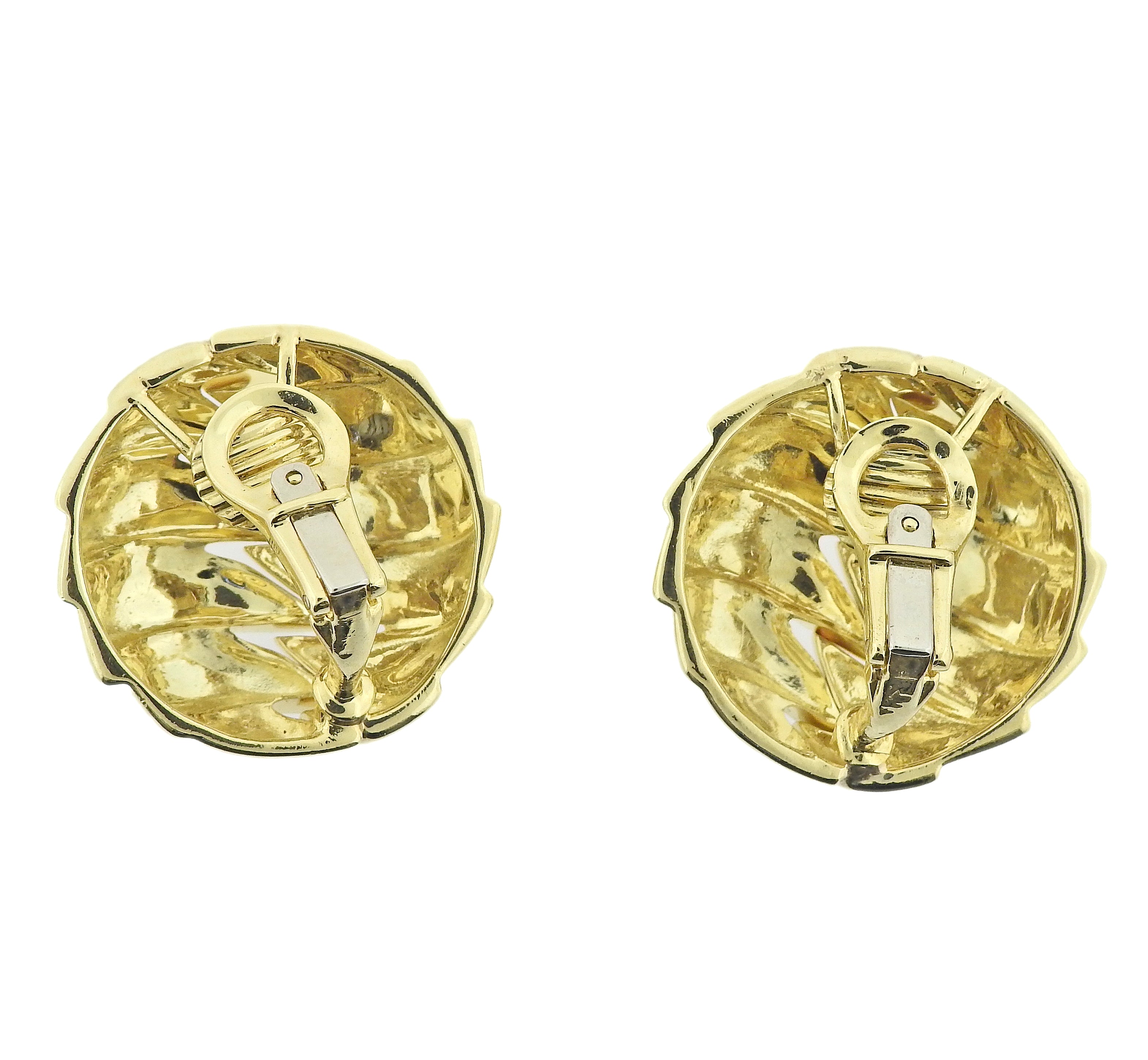 Tiffany & Co Gold Button Earrings