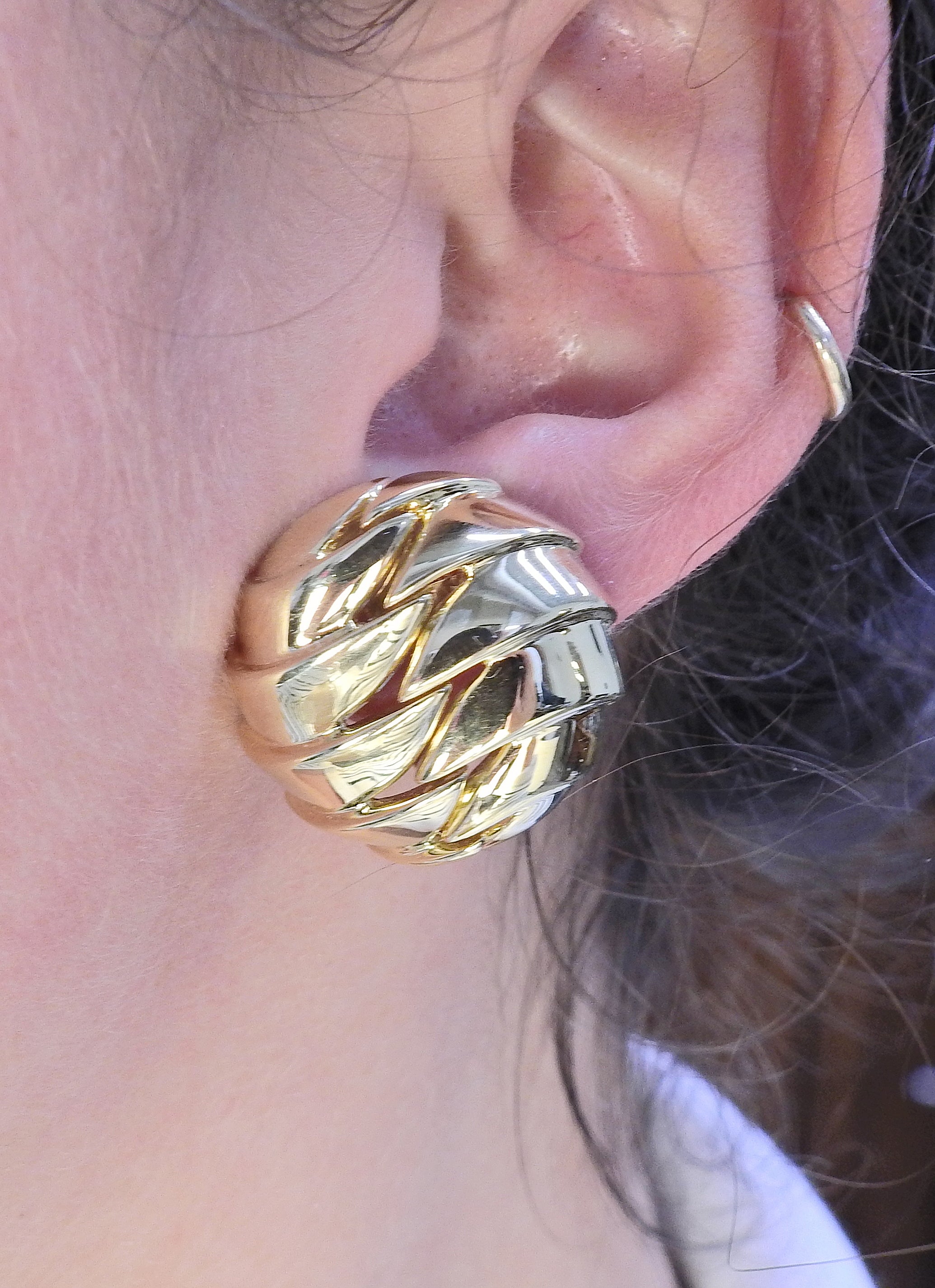Tiffany & Co Gold Button Earrings