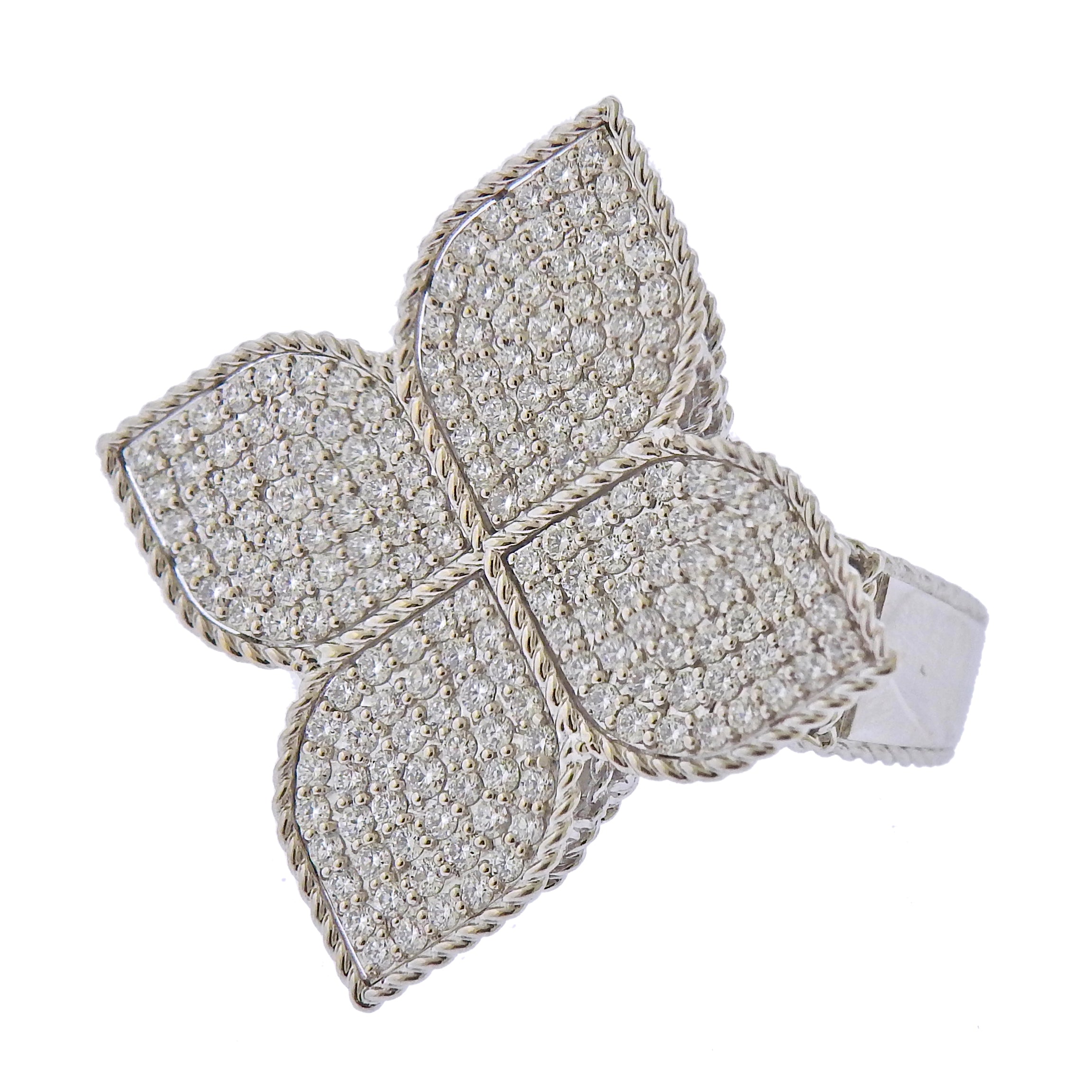 Roberto Coin Princess Flower 1.90ctw Diamond Gold Ring - Oak Gem