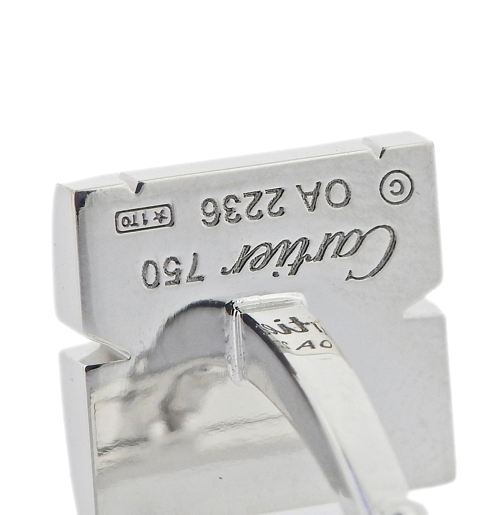 Cartier Tank Francaise Diamond Gold Cufflinks