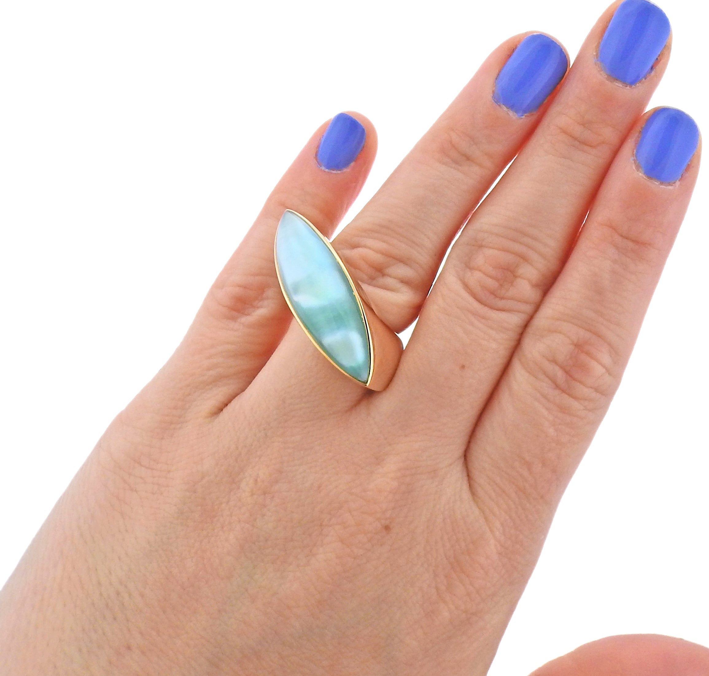 Vhernier Fuseau Mother of Pearl Crystal Rose Gold Ring - Oak Gem