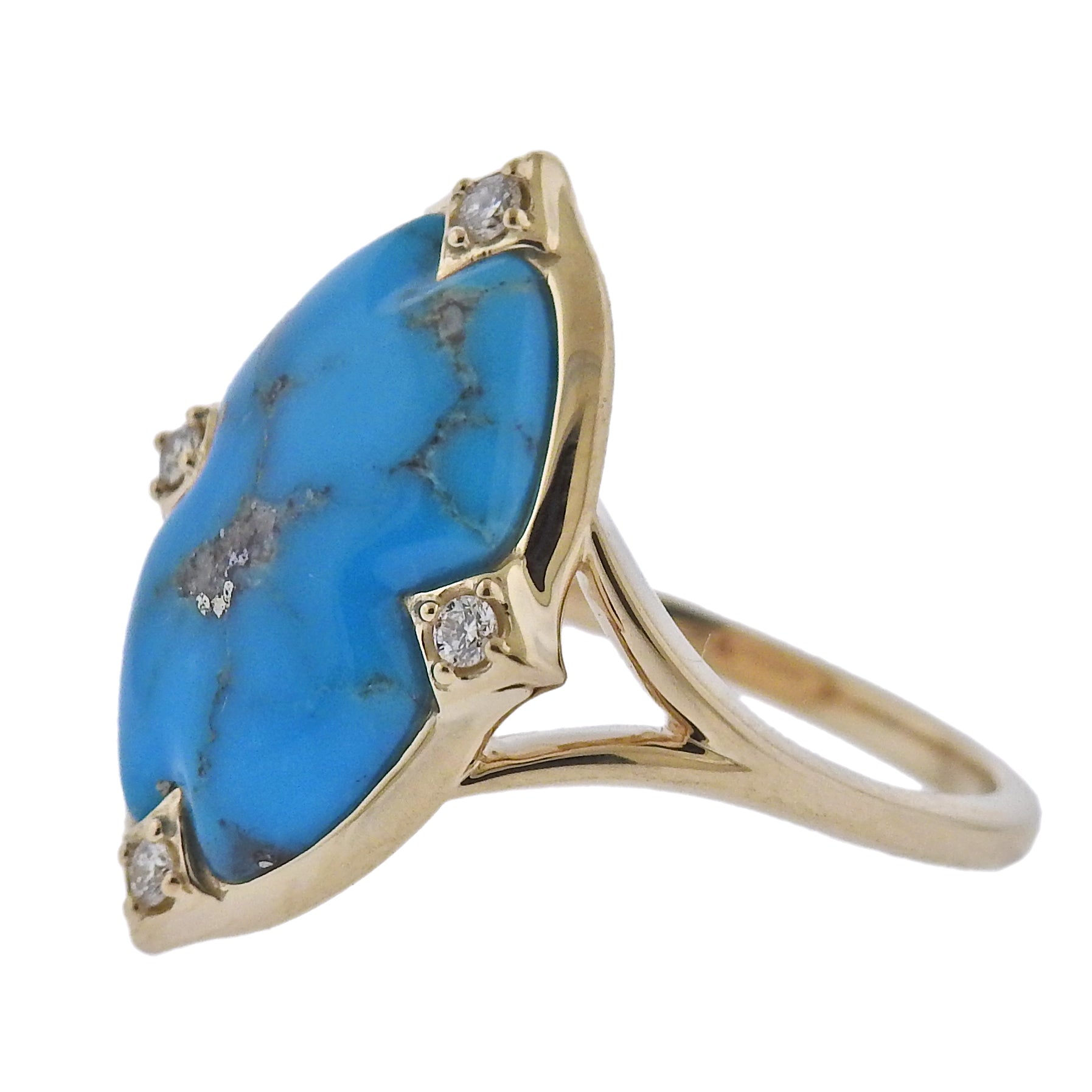 Kabana Gold Kingman Turquoise Diamond Ring