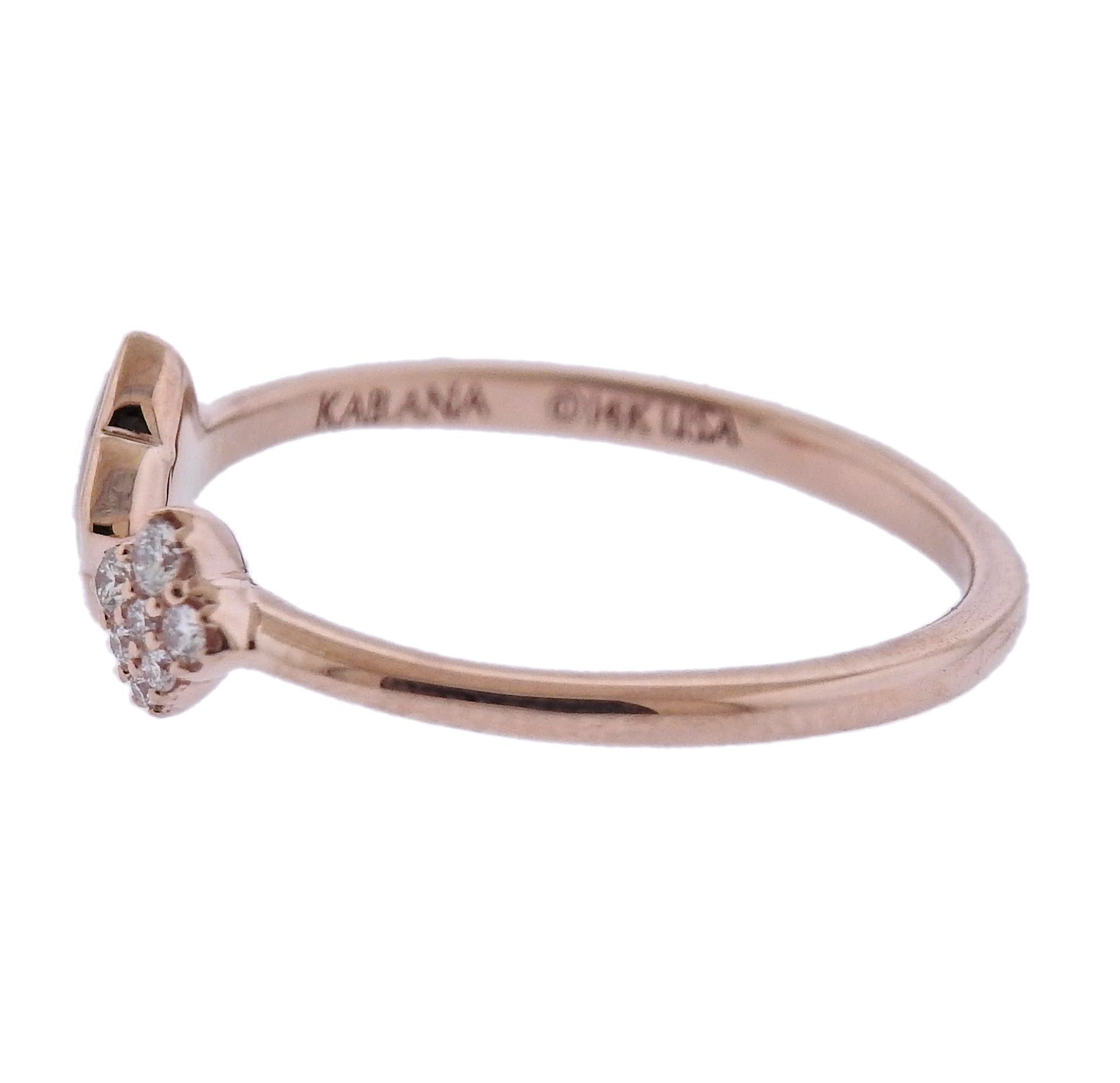 Kabana Rose Gold Mother of Pearl Diamond Ring