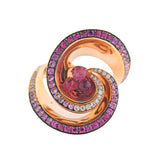 De Grisogono Chiocciolina Gold Rubellite Pink Sapphire Diamond Ring - Oak Gem