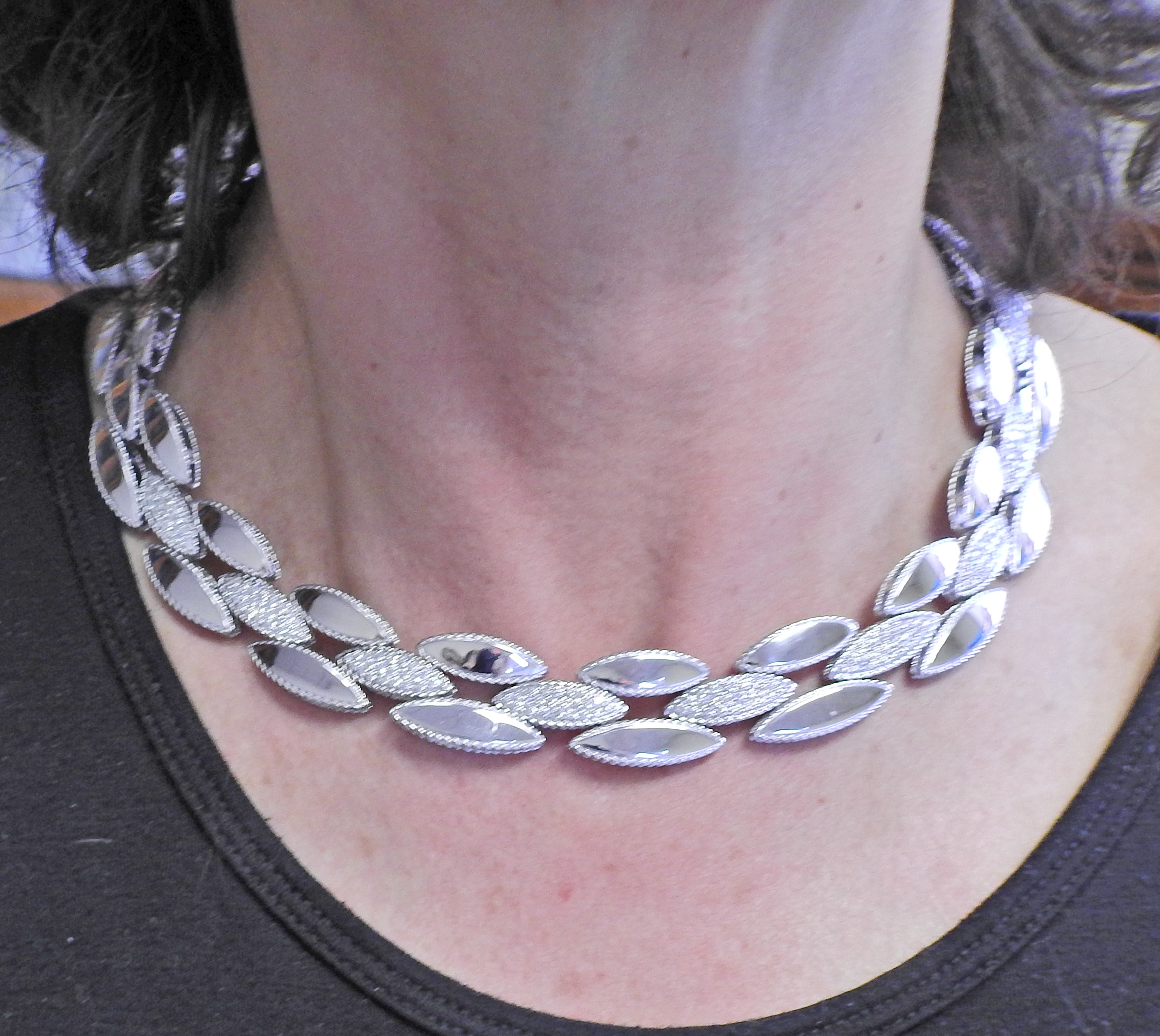 Roberto Coin Retro Choker Diamond Gold Necklace