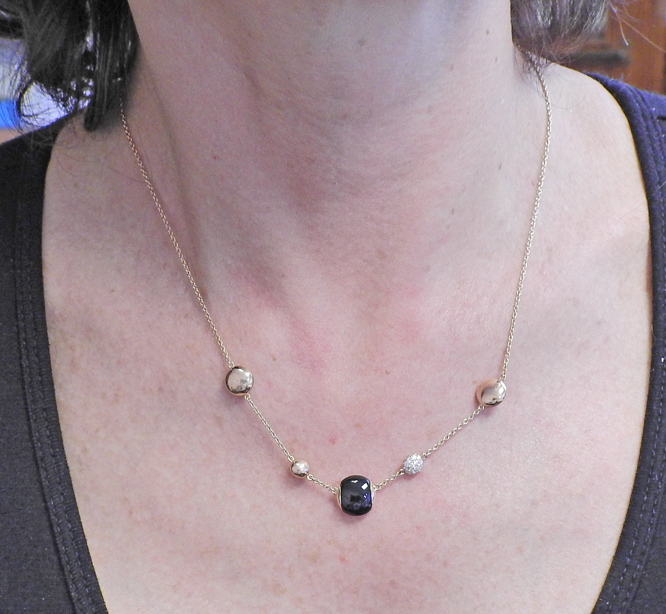 Roberto Coin Black Jade Diamond Necklace