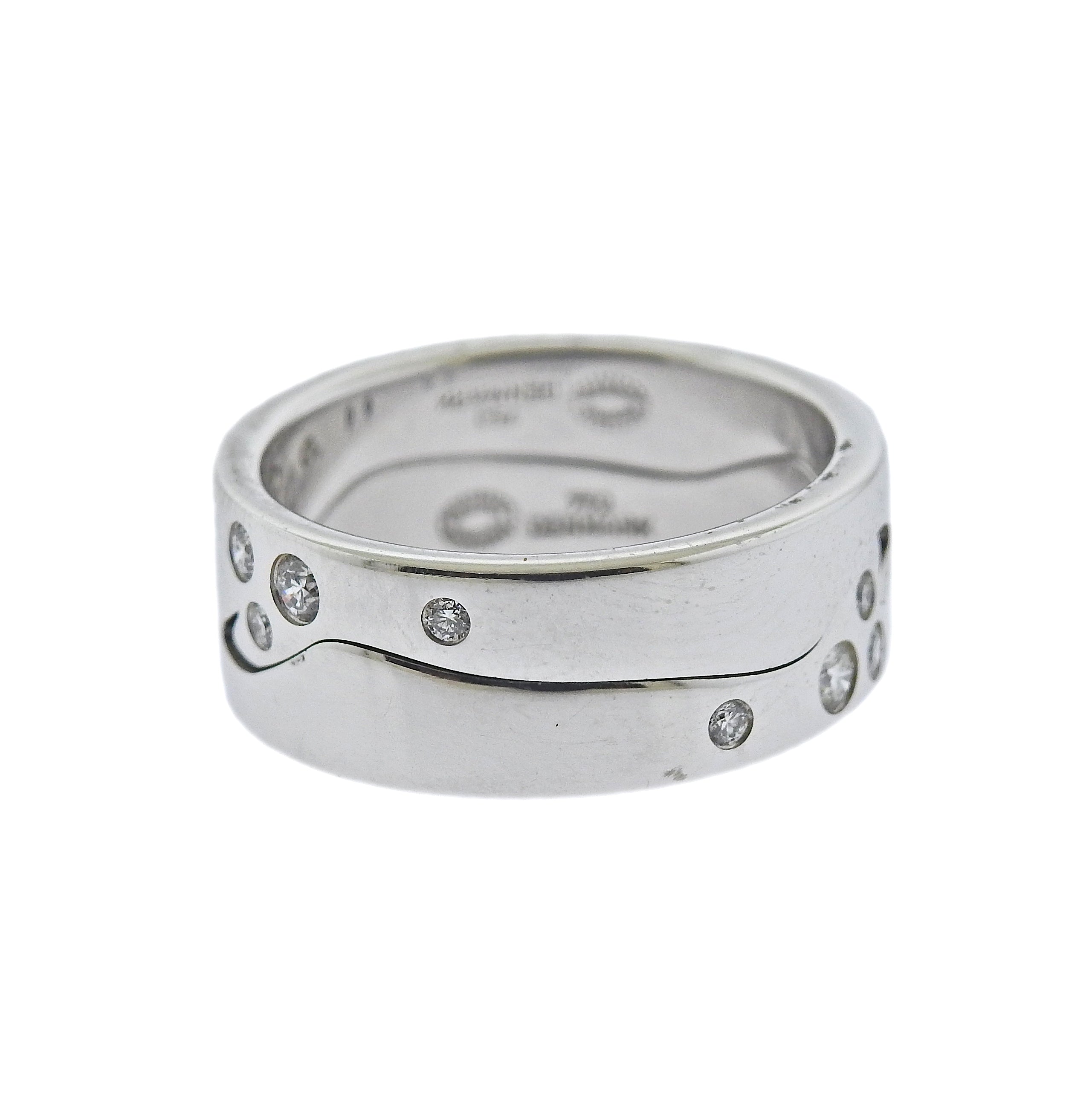 Georg Jensen Fusion White Gold Diamond Puzzle Ring Set #1367