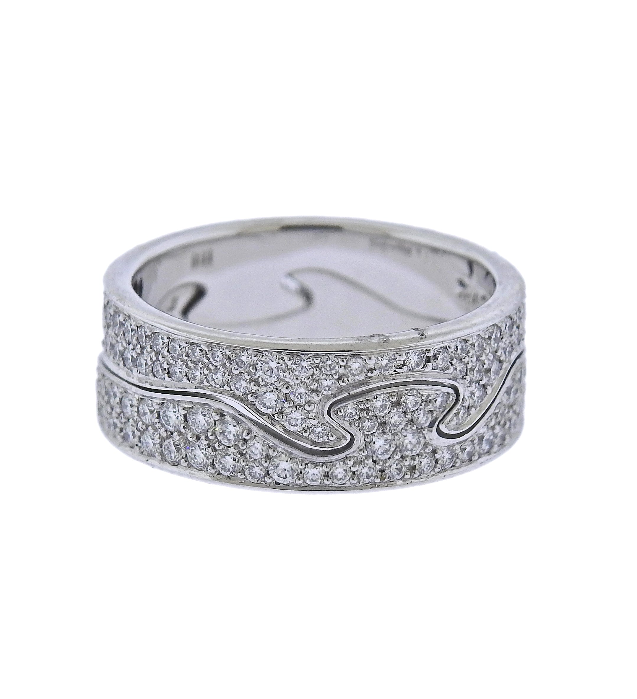 Georg Jensen Fusion White Gold Diamond Puzzle Ring Set #1368 A