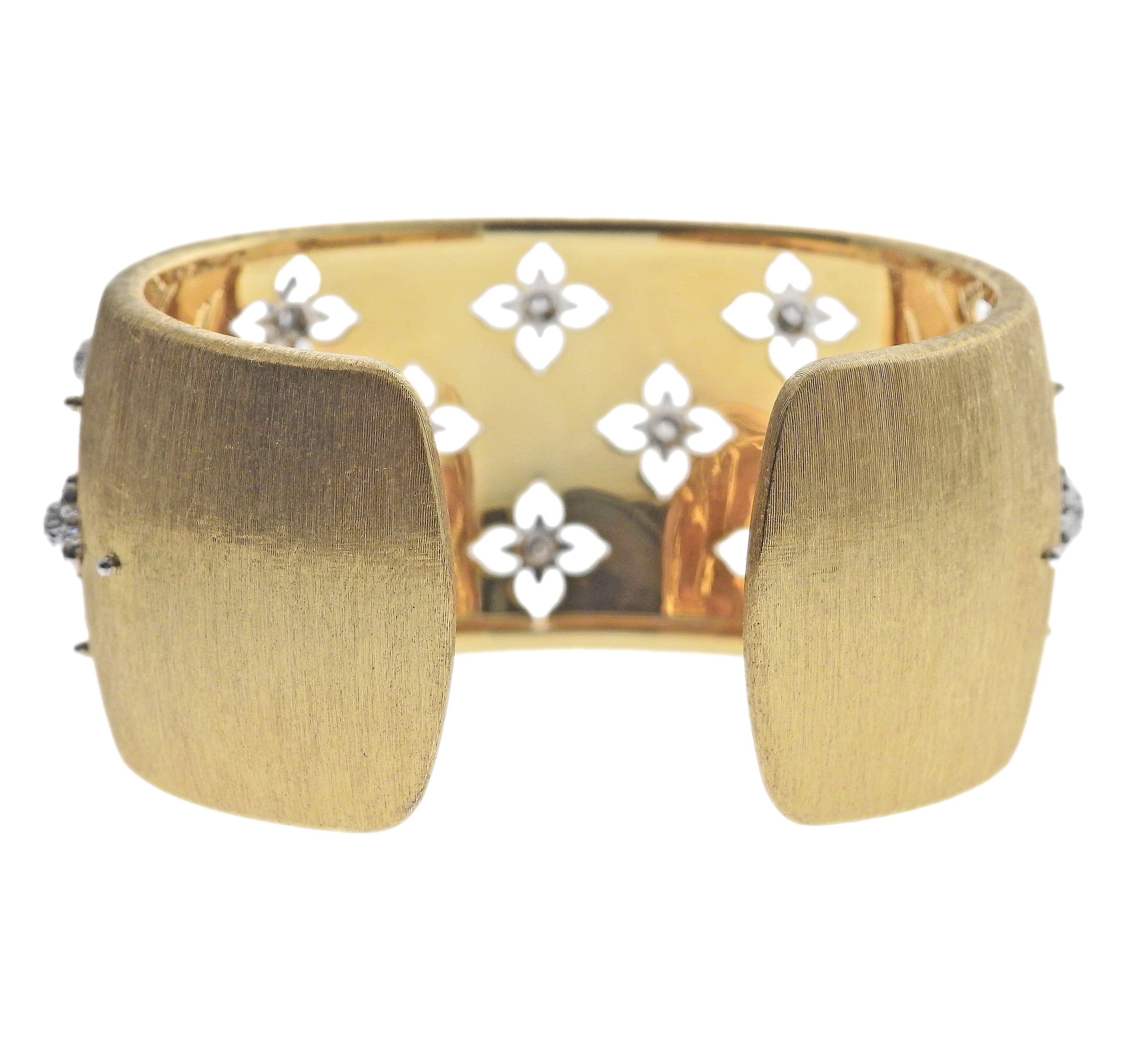 Buccellati Gold Macri Giglio Diamond Cuff Bracelet