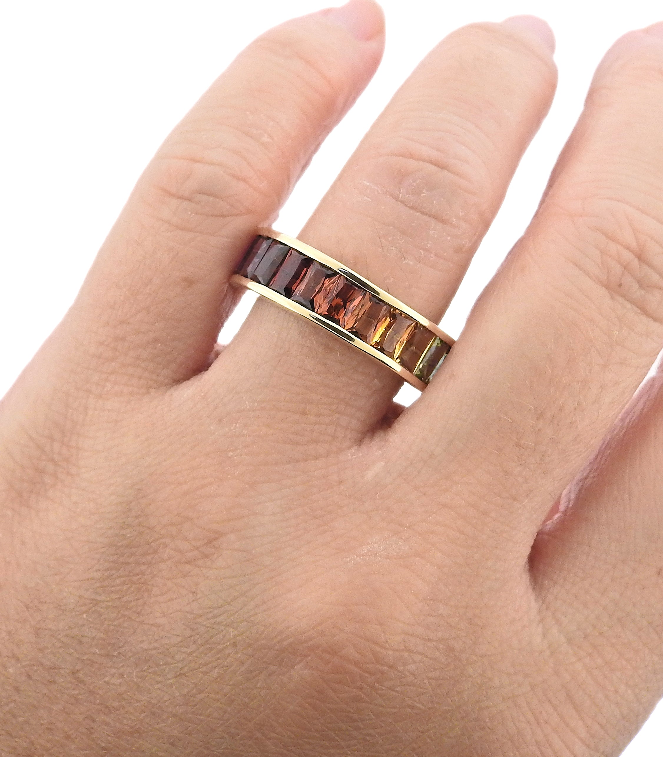 Bellarri Eternal Love Multi Gemstone Gold Band Ring