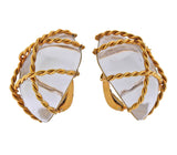 Seaman Schepps Crystal Gold Large Cage Earrings - Oak Gem