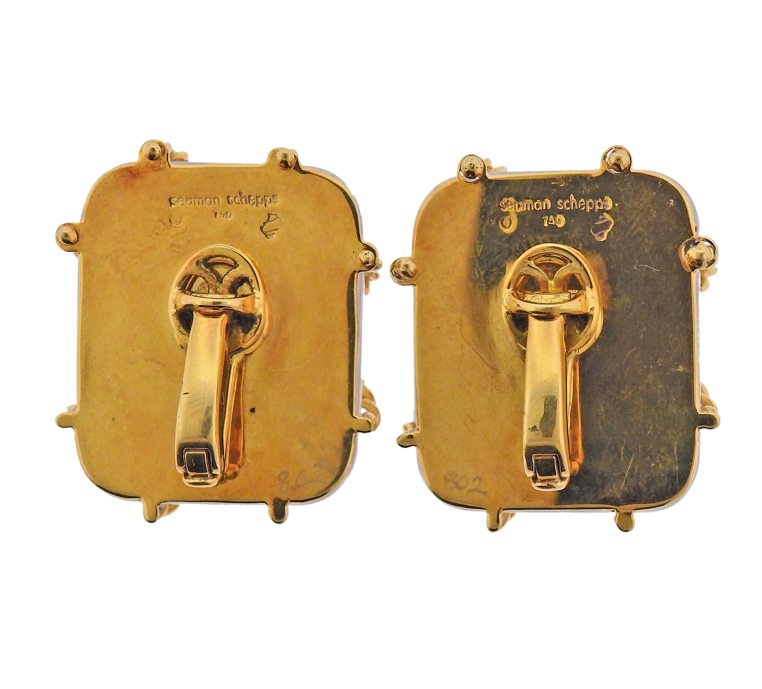 Seaman Schepps Crystal Gold Large Cage Earrings - Oak Gem
