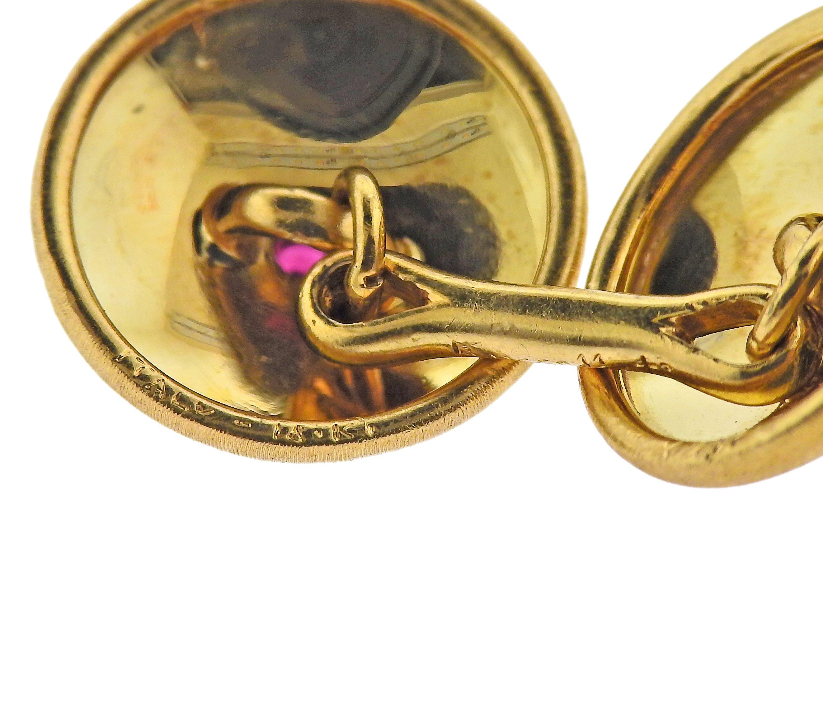 Buccellati Gold Ruby Cufflinks - Oak Gem