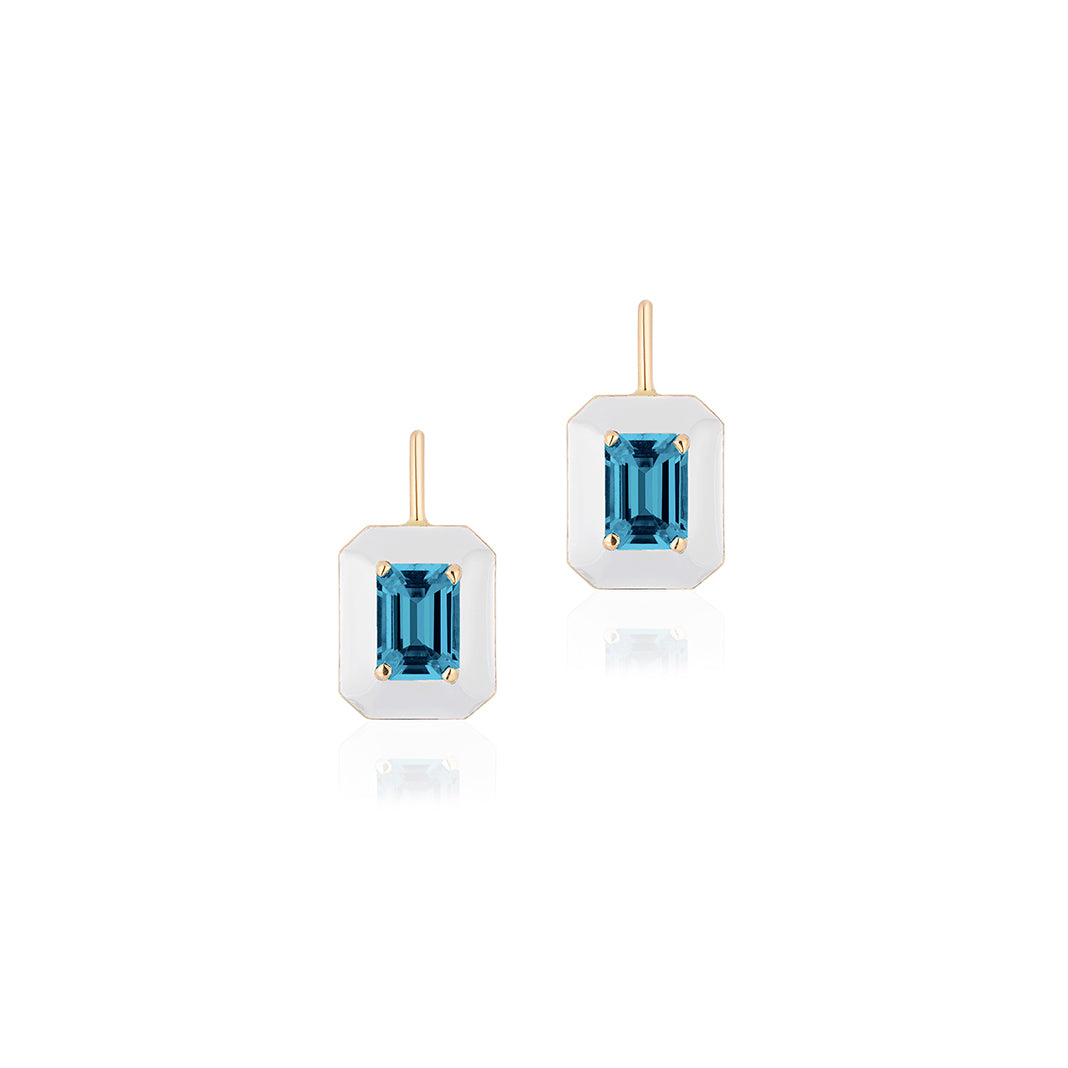 Goshwara Queen London Blue Topaz Enamel Earrings