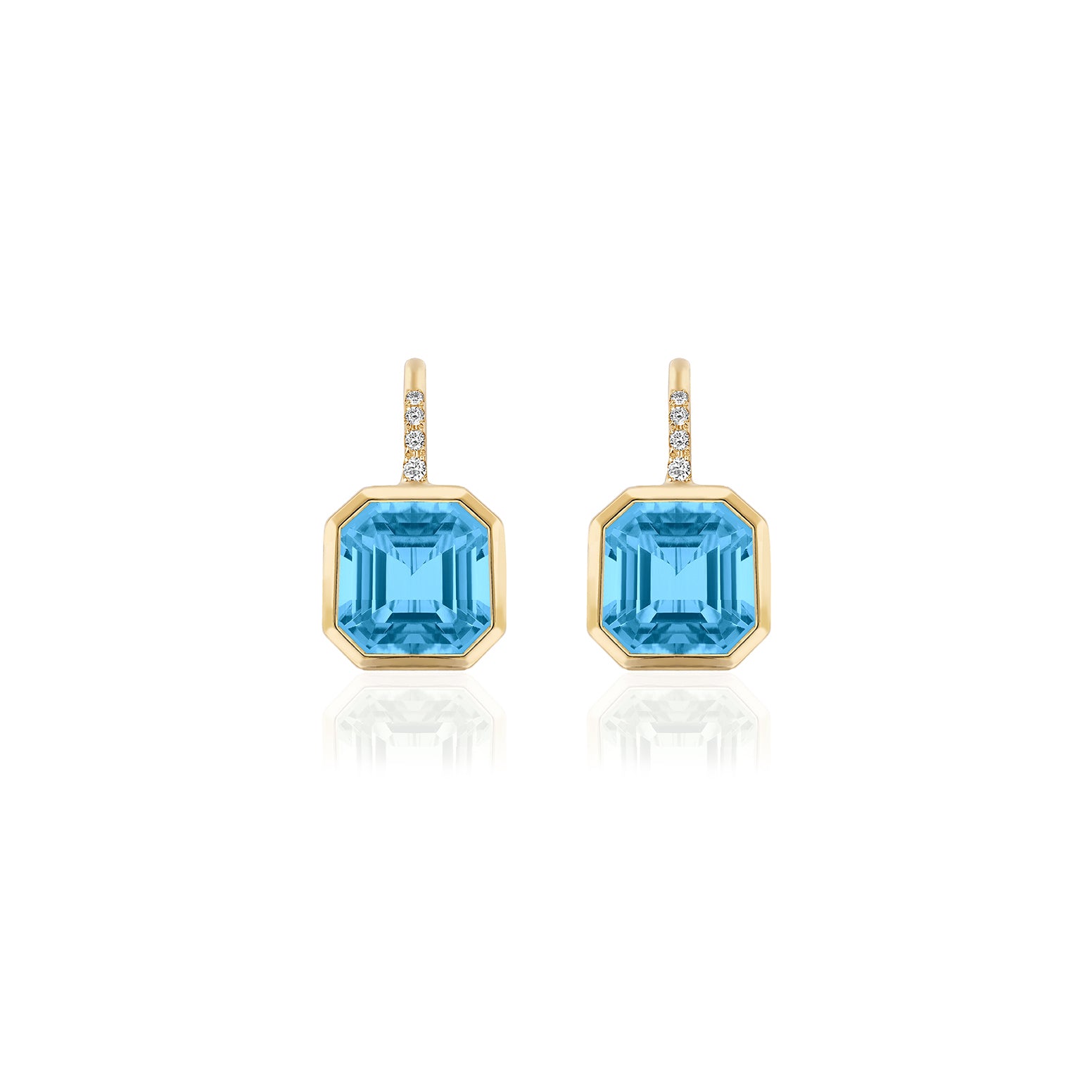 Goshwara Gossip Blue Topaz Diamond Gold Earrings