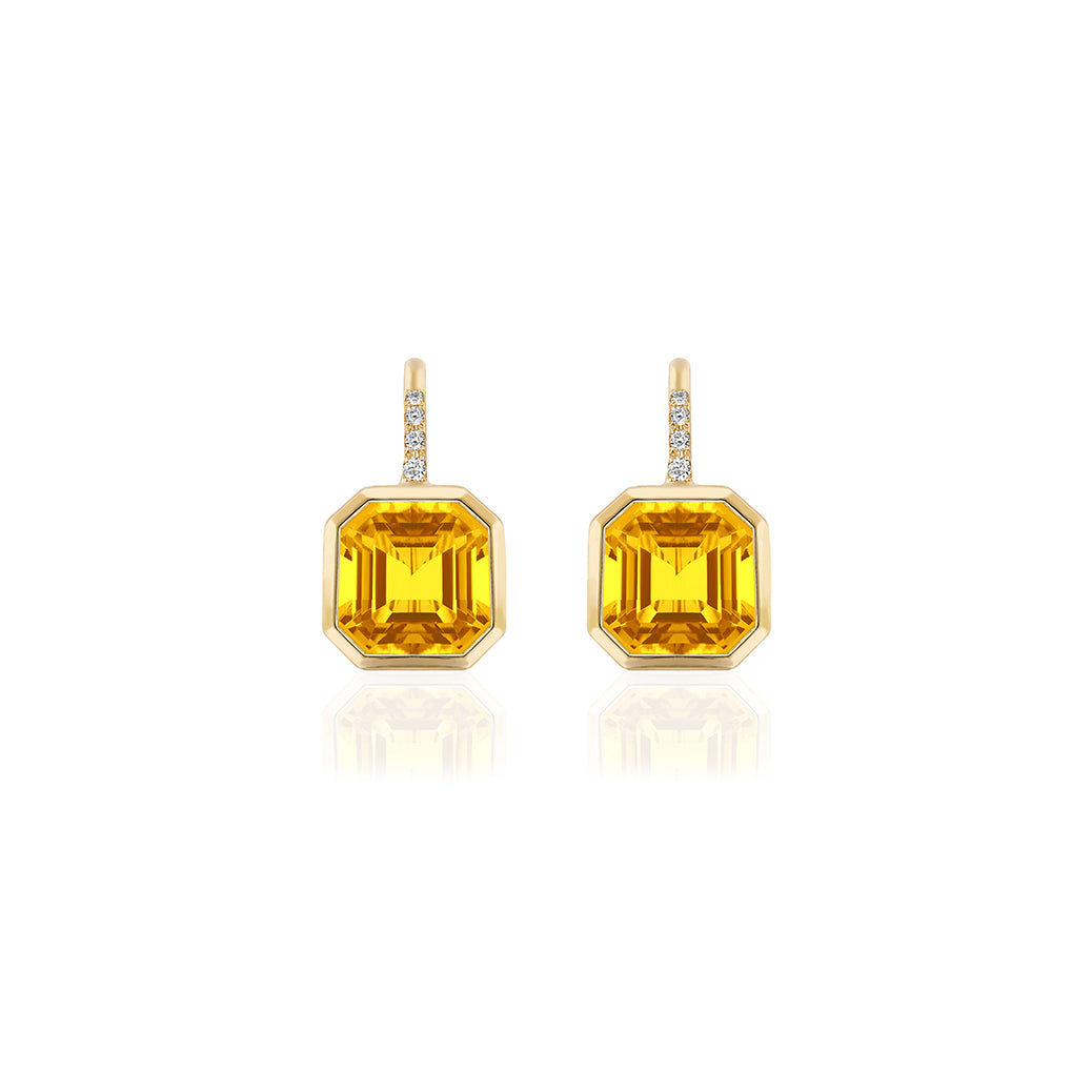 Goshwara Gossip Citrine Diamond Gold Earrings