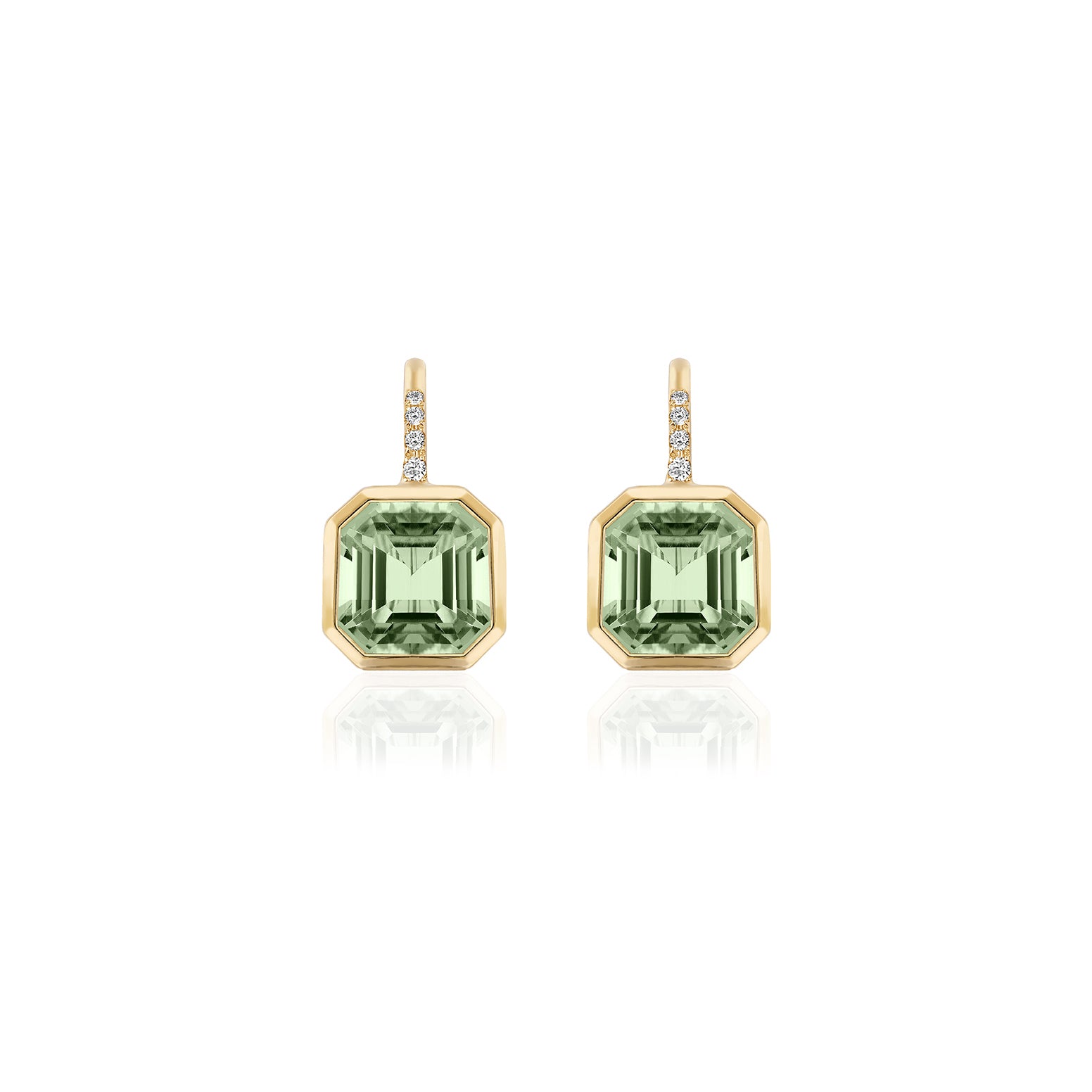 Goshwara Gossip Prasiolite Diamond Gold Earrings