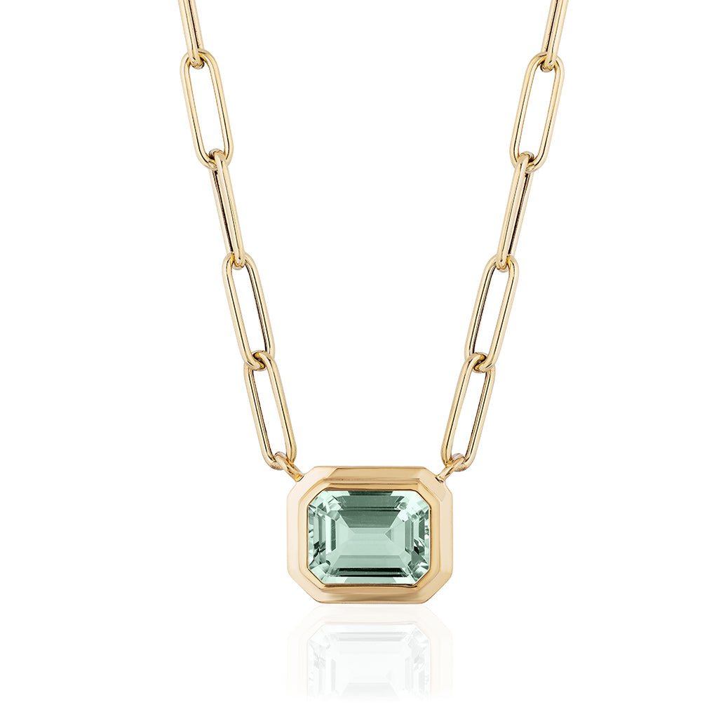 Goshwara Manhattan Prasiolite Gold Link Necklace