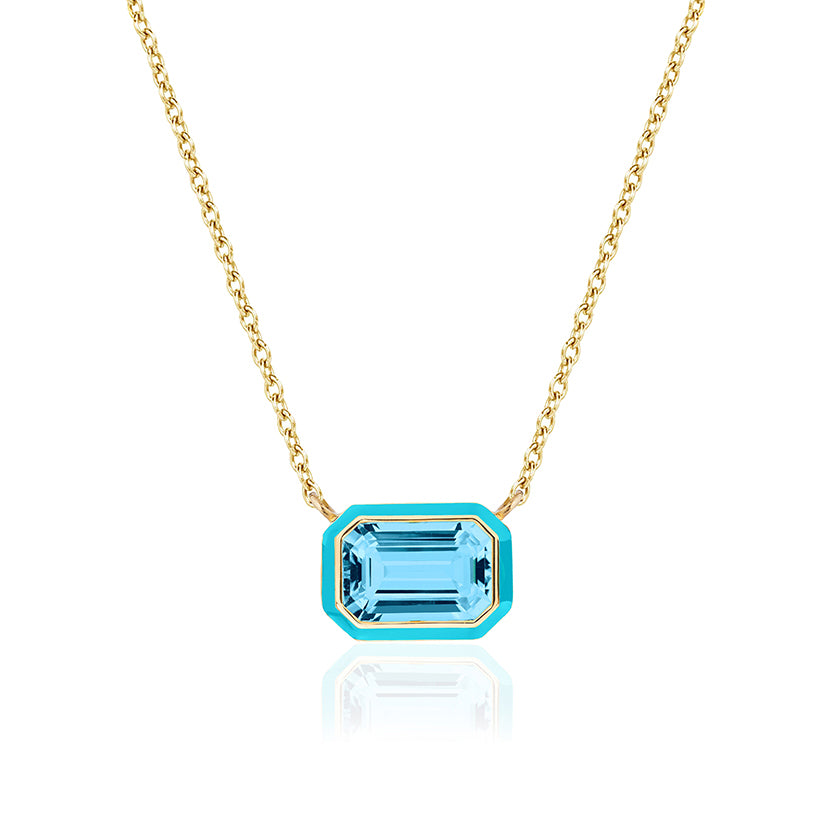 Goshwara Queen Blue Topaz Enamel Necklace
