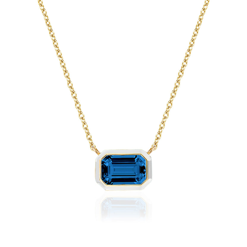 Goshwara Queen London Blue Topaz Enamel Necklace
