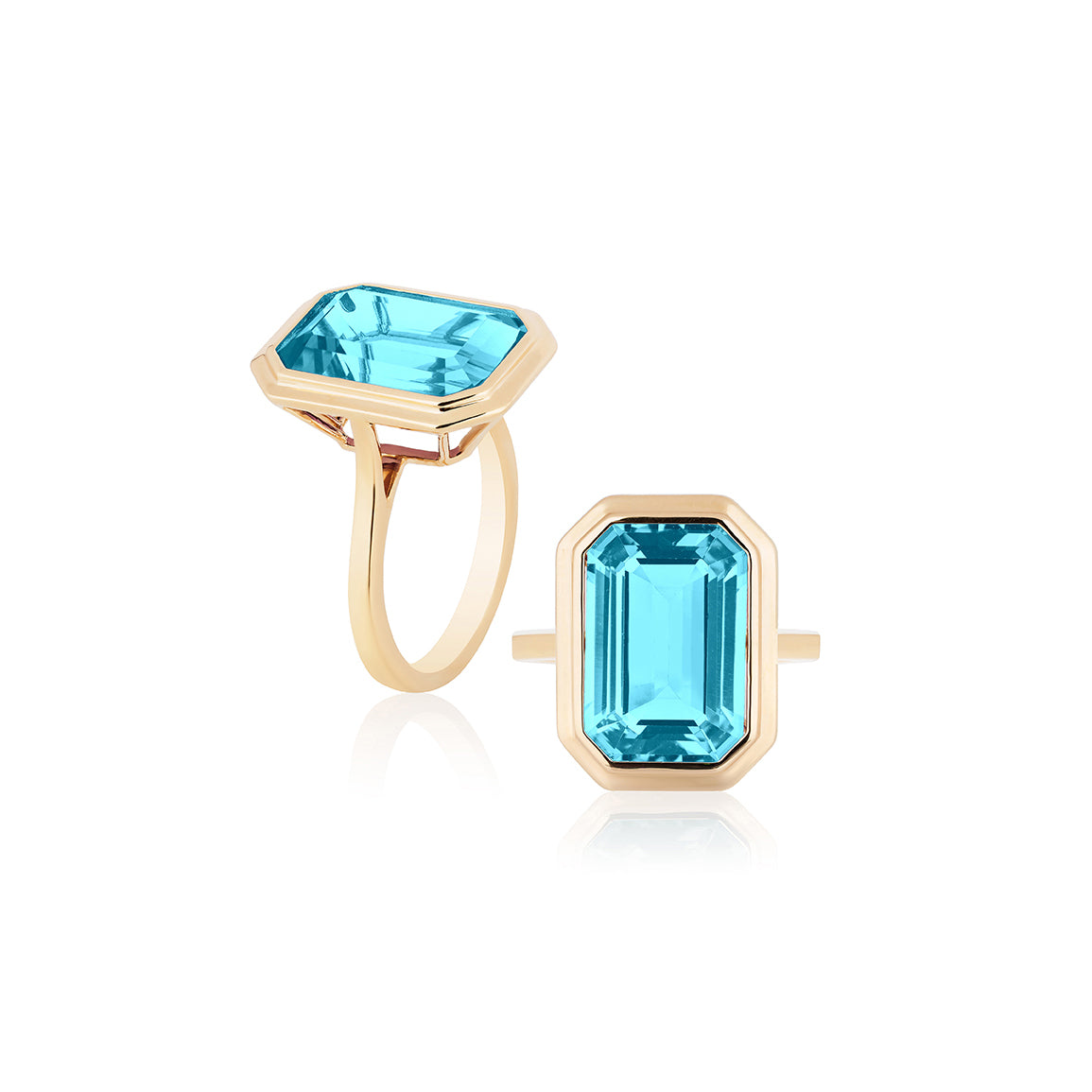 Goshwara Manhattan Blue Topaz Cocktail Ring