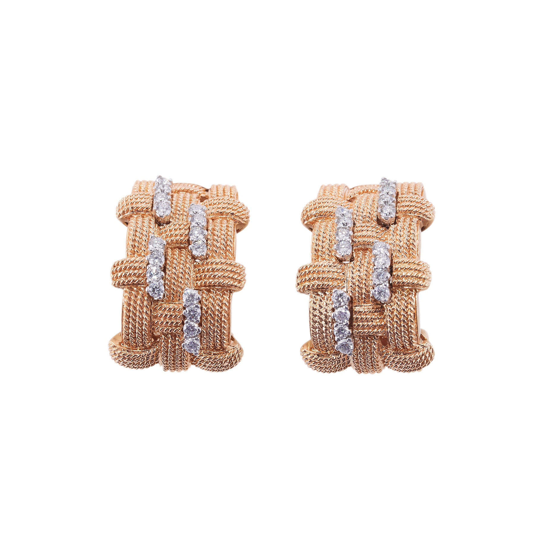 Roberto Coin Appassionata Rose Gold Diamond Large Earrings