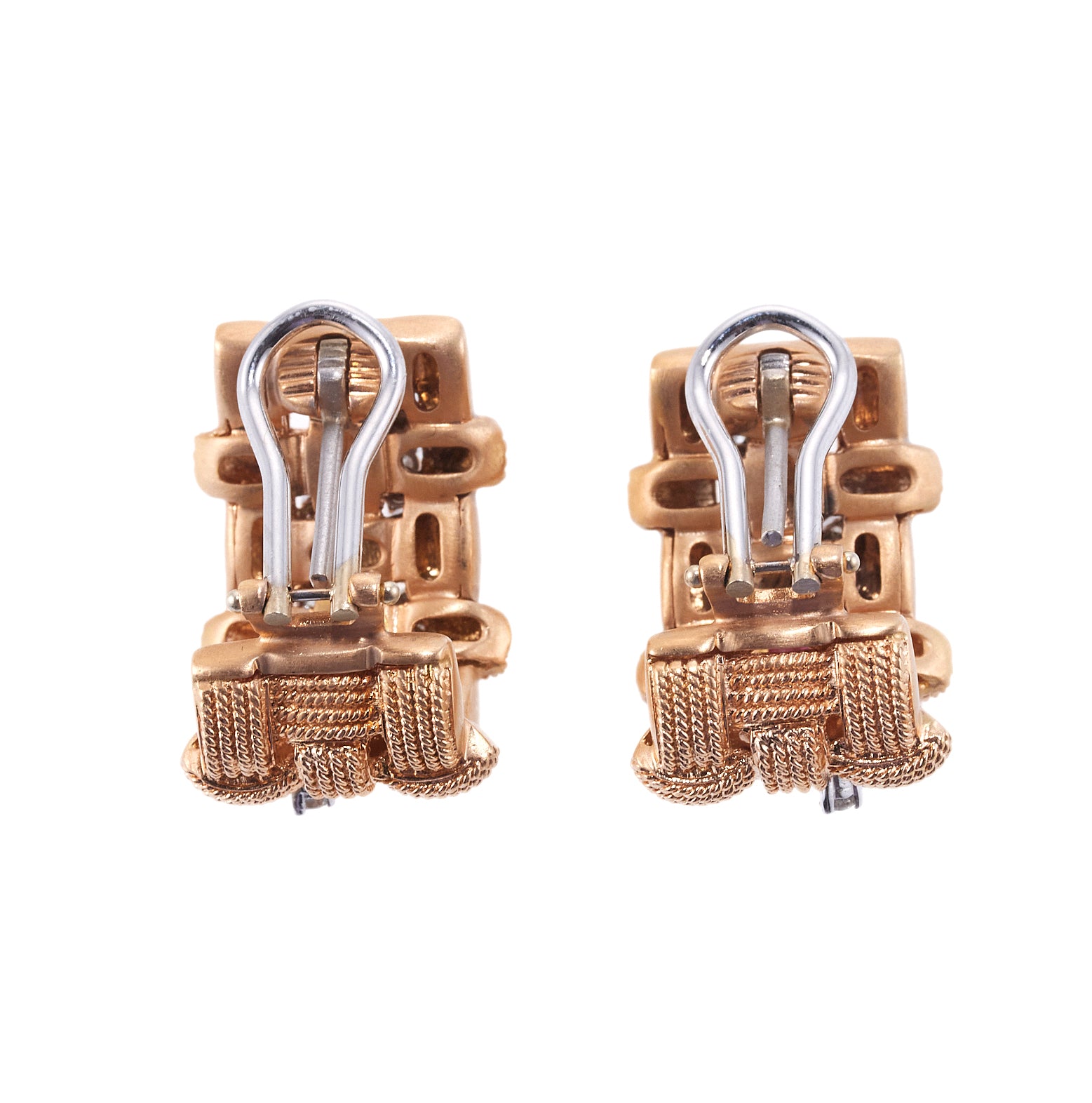 Roberto Coin Appassionata Rose Gold Diamond Large Earrings