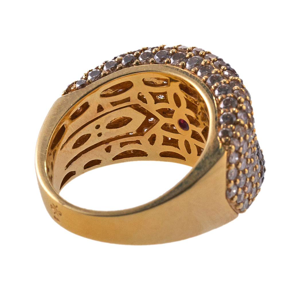 Roberto Coin Fantasia Fancy Diamond Gold Flower Ring