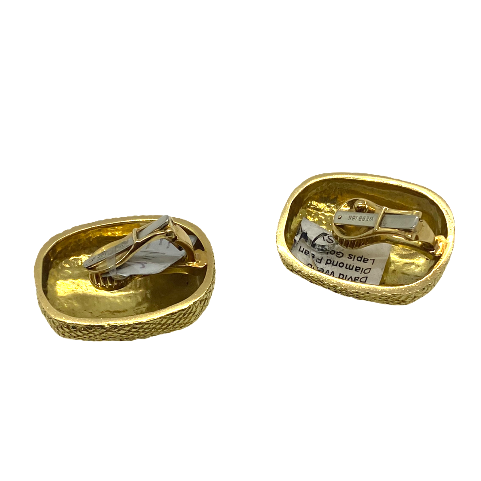 David Webb 18K Yellow Gold Armadillo Style Earrings
