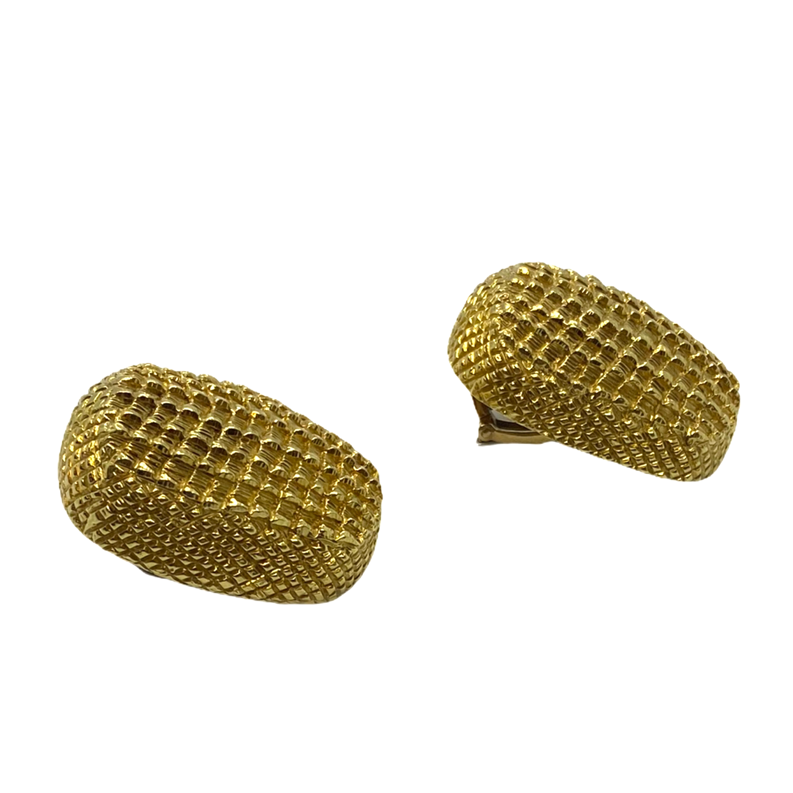 David Webb 18K Yellow Gold Armadillo Style Earrings