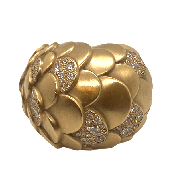 Pomellato Sirene 18K Gold Diamond Dome Ring