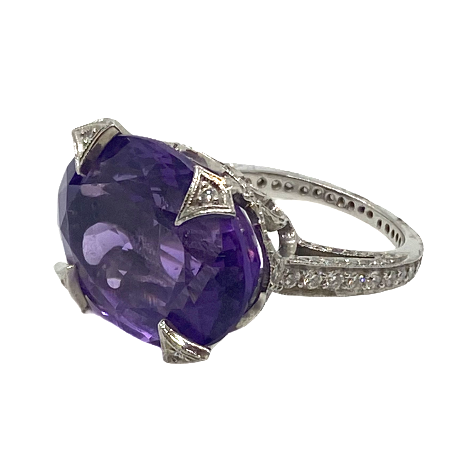 Amethyst platinum ring discount