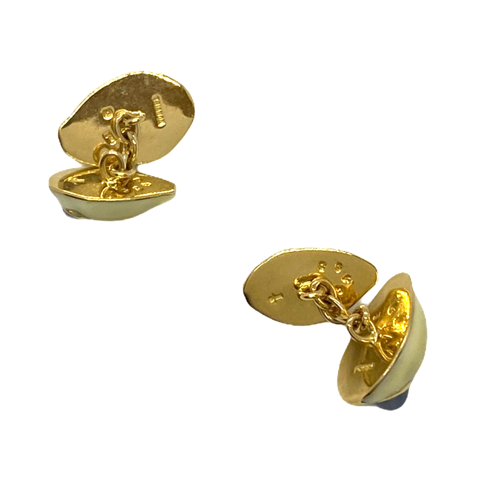 Trianon Shell Gemstone Gold Cufflinks