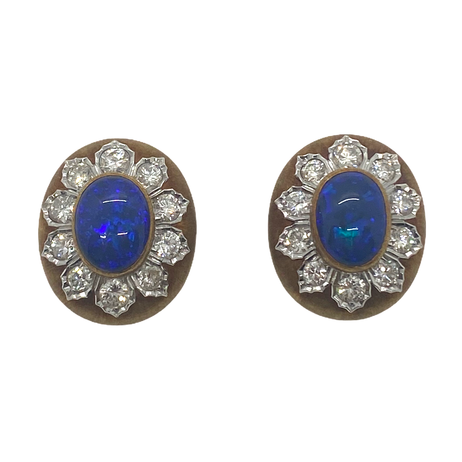 Buccellati Black Opal Diamond Gold Earrings