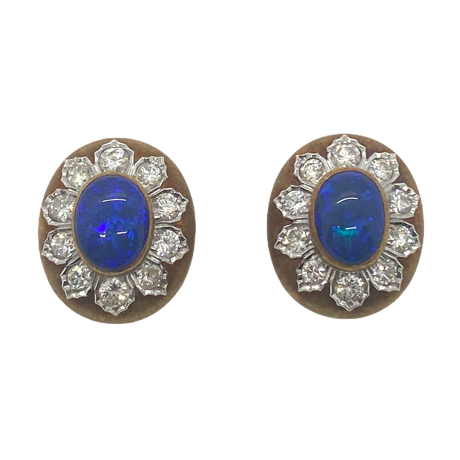Buccellati Black Opal Diamond Gold Earrings