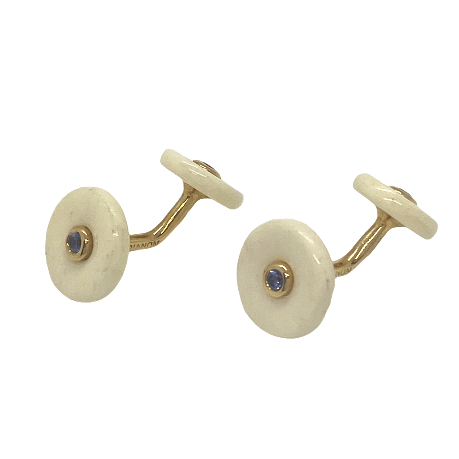 Trianon Iolite Gemstone Gold Cufflinks