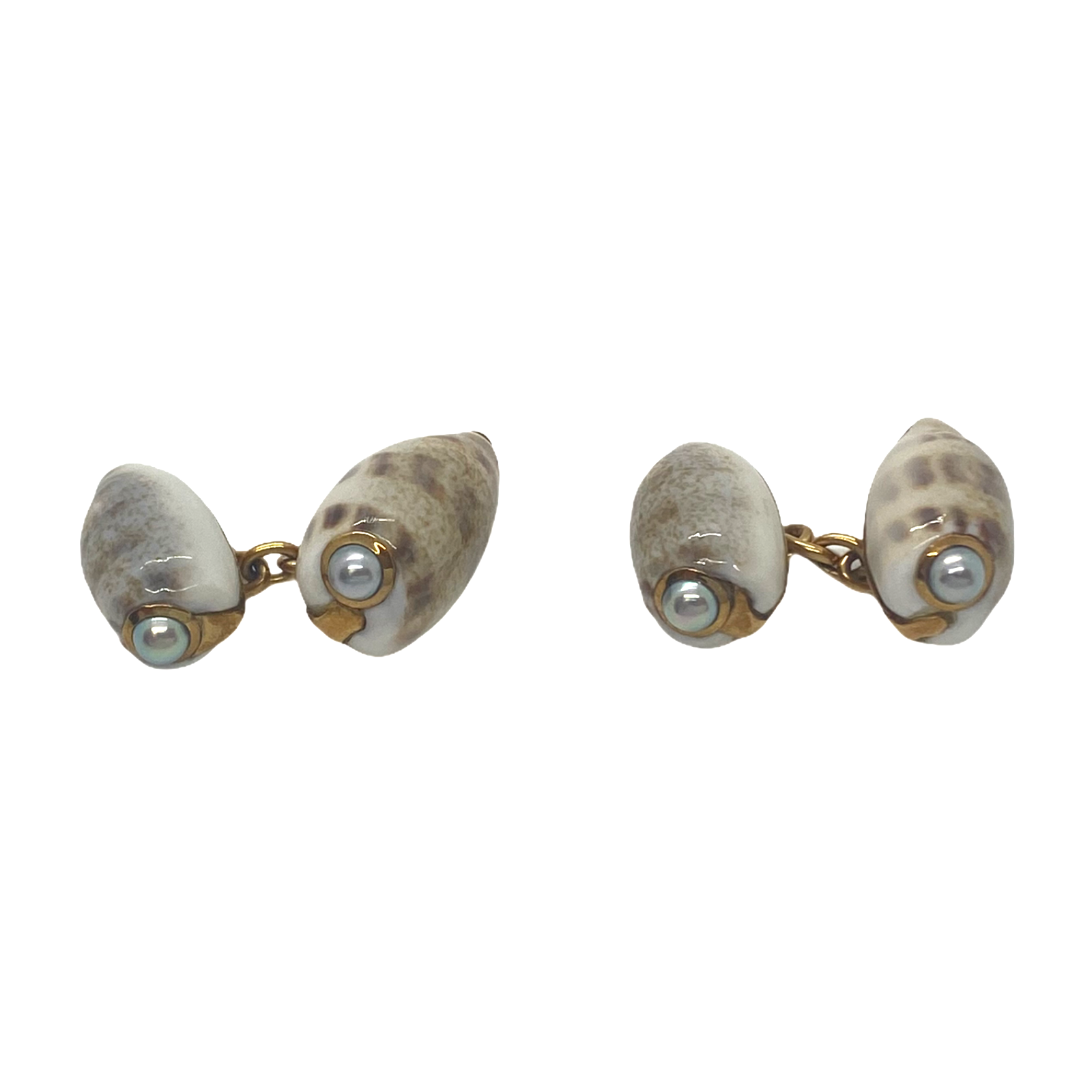 Trianon Pearl Shell 18k Gold Cufflinks