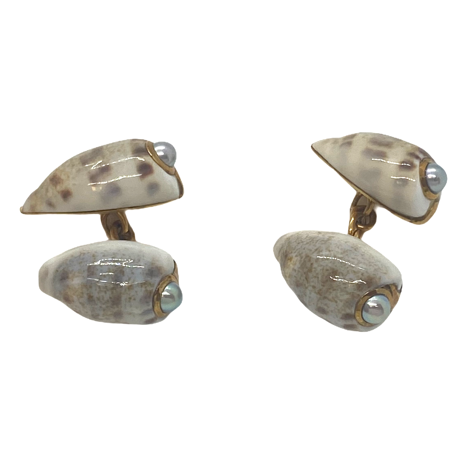 Trianon Pearl Shell 18k Gold Cufflinks